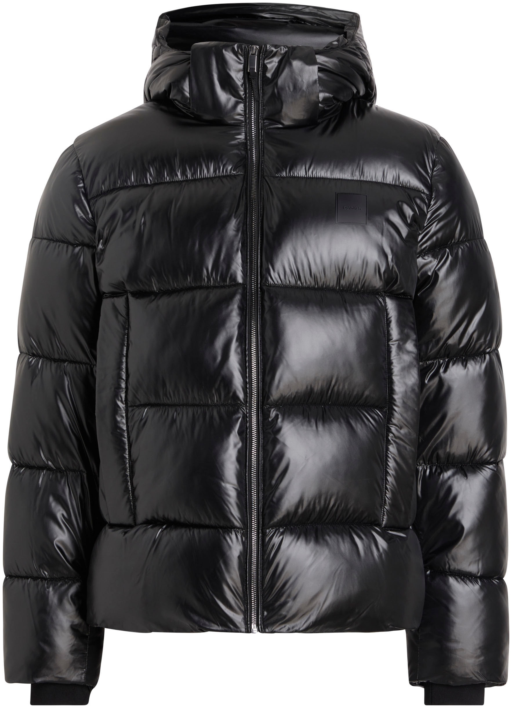 Calvin Klein Outdoorjacke HOODED QUILT PUFFER MW GLOSS mit Logopatch günstig online kaufen