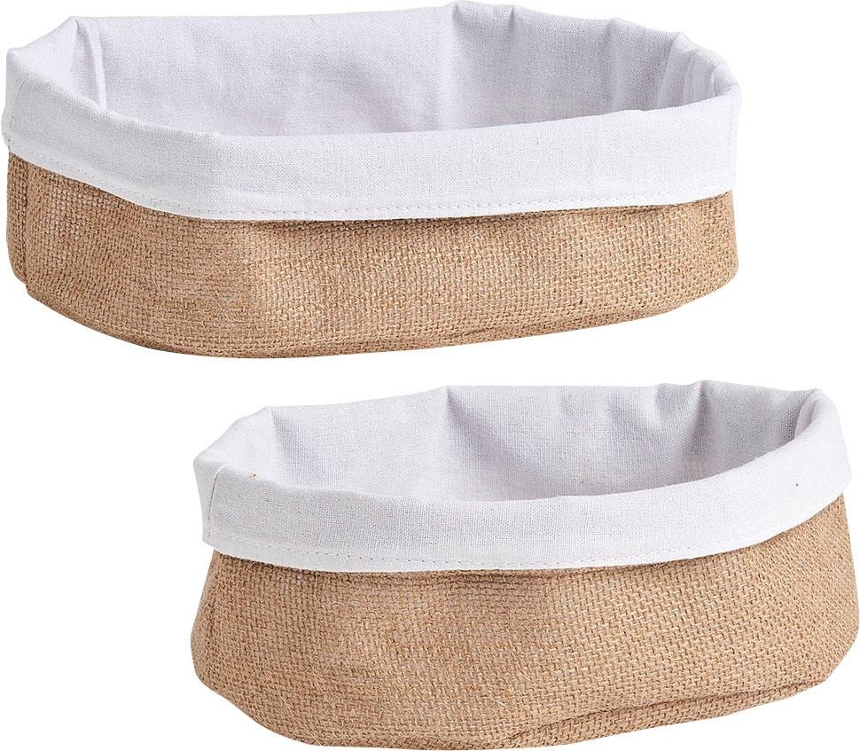 Zeller Present Aufbewahrungskorb, (Set, 2 St.), aus einem Jute-Baumwollmix