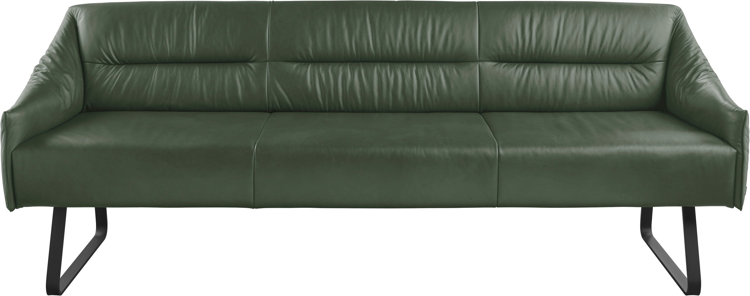 Essbank MUSTERRING "JustB SP500", grün, B:262cm H:86cm T:70cm, Sitzbänke, Essbank, Metallkufe schwarz, verschiedene Farben, Breite 220 oder 250 cm 2