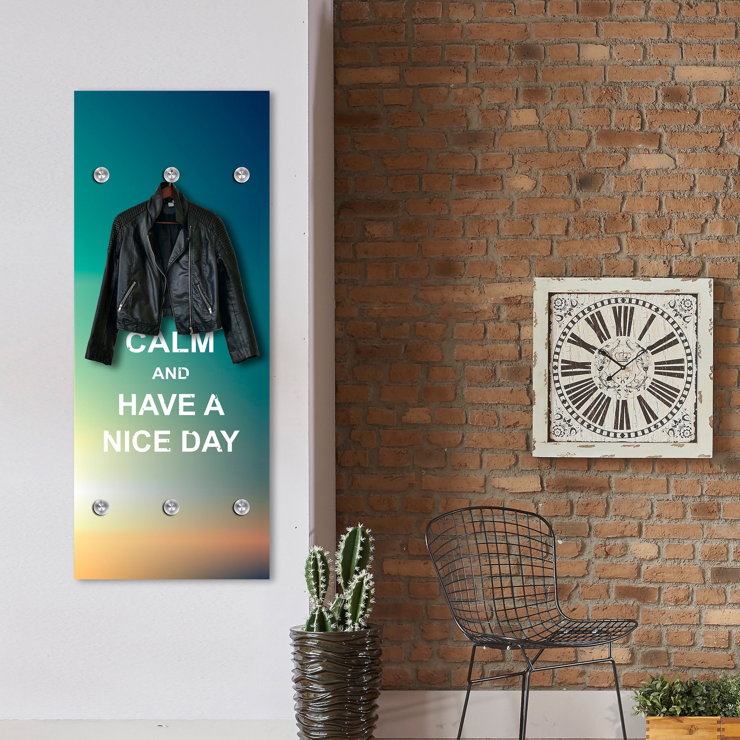 queence Garderobenleiste »Nice Day«, mit 6 Haken, 50 x 120 cm