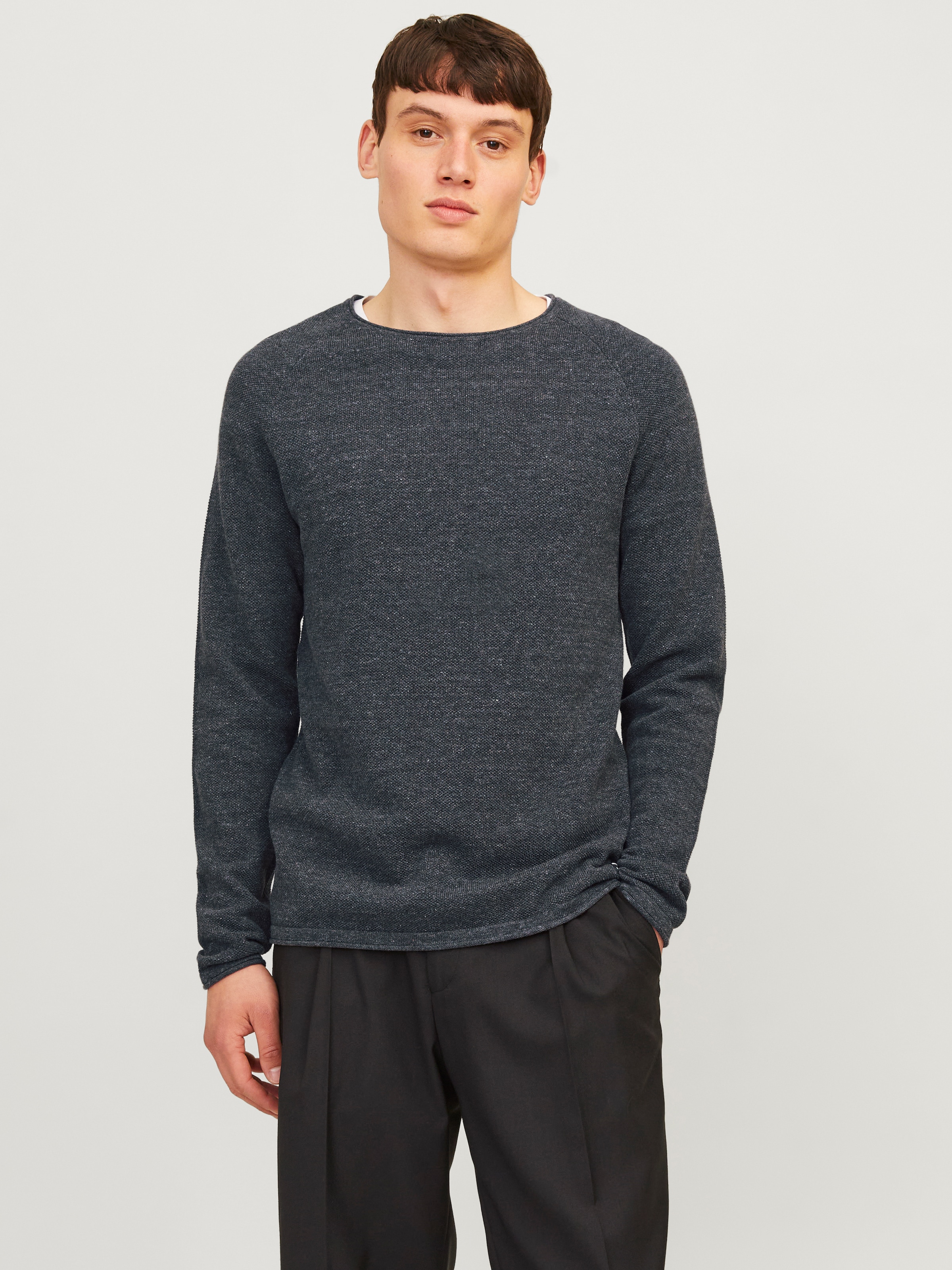 Jack & Jones Rundhalspullover »JJEHILL Pullover mit angenehmem Tragegefühl« Modisch, schmal, Baumwolle, Rundhals