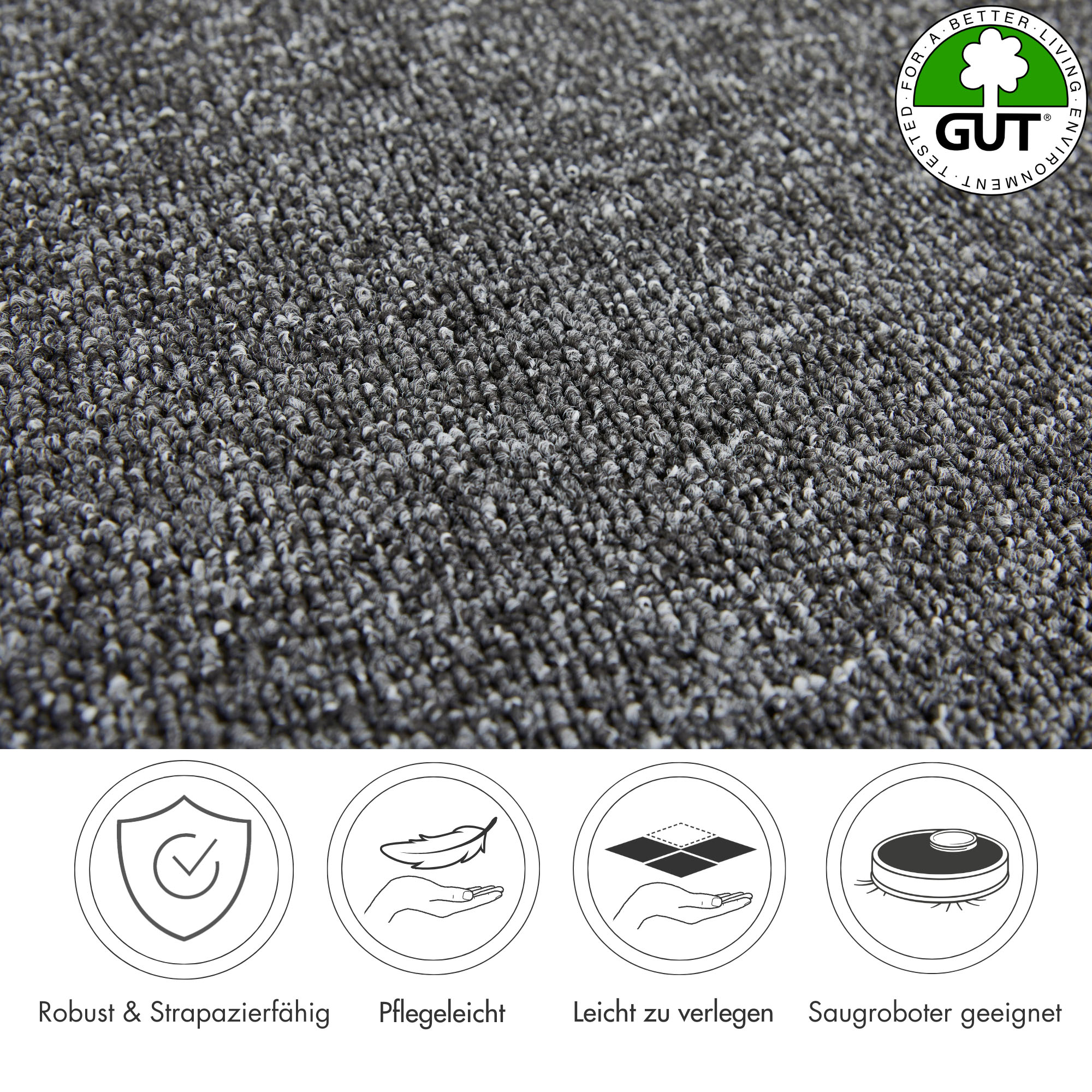Thumbnail - Andiamo Teppichboden "Luton, Feinschlinge, Made in Netherlands", rechteckig, 4,5 mm Höhe, meliert, Breite 400 cm oder 50...