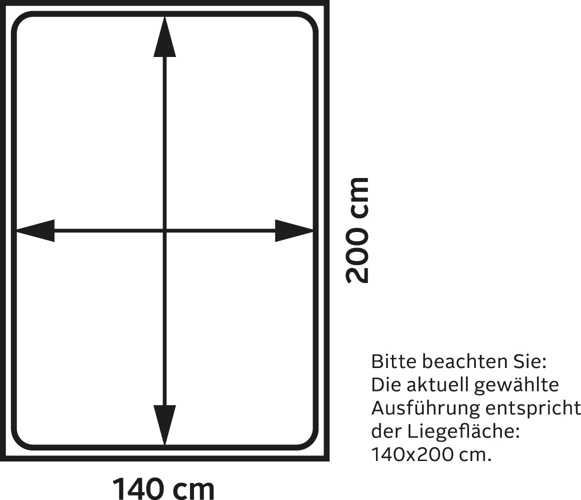 Westfalia Schlafkomfort Polsterbett, inkl. Bettkasten bei Ausführung mit Matratze