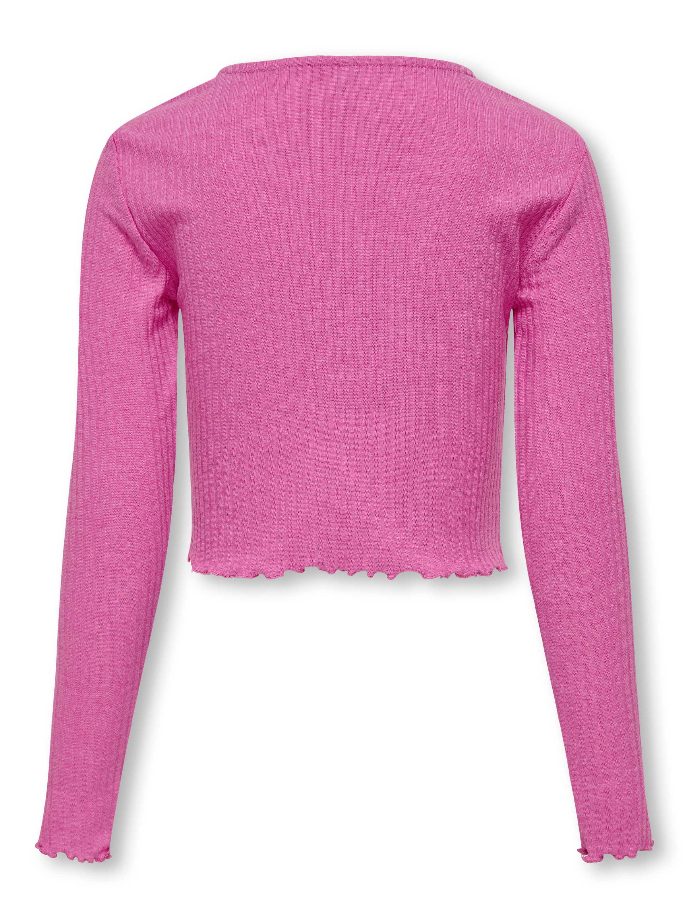 KIDS ONLY Langarmshirt »KOGNELLA L/S O-NECK TOP JRS NOOS«, in kurzer Form und mit süßen Wellenkanten am Saum