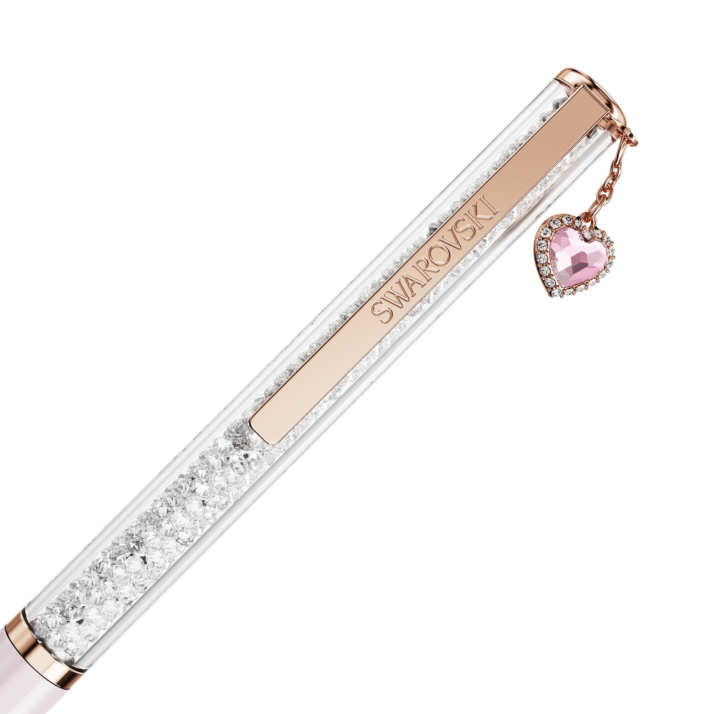Swarovski Drehkugelschreiber »Schreibgerät Geschenk CRYSTALLINE mit Herz-Charm« mit Swarovski® Kristallen