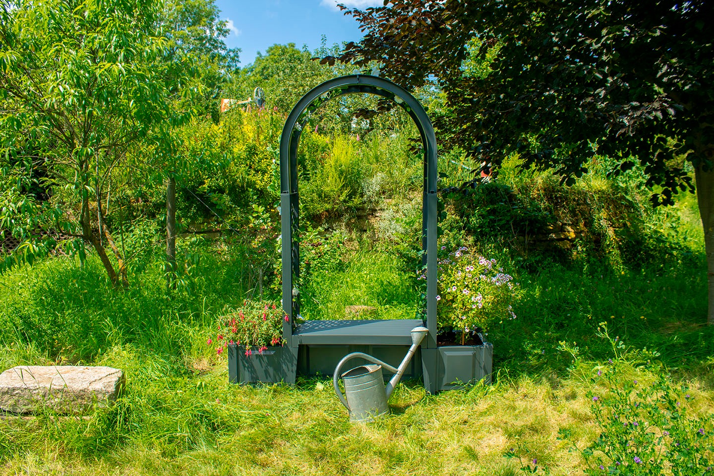 KHW Brüssel Gartenbank Anthrazit 174cm 3