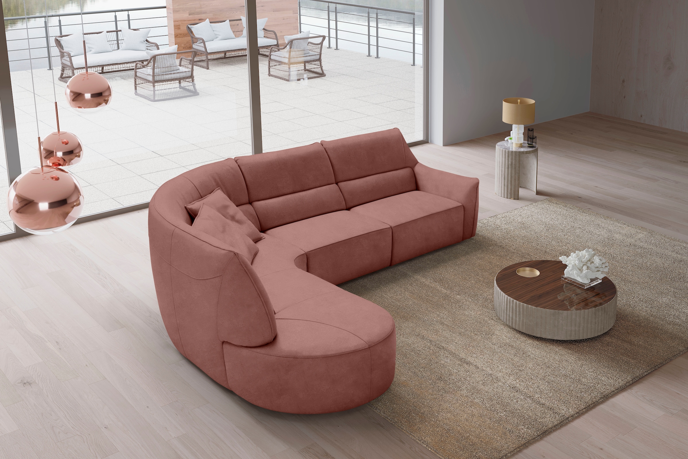 Egoitaliano Ecksofa "Puffy, extravagant & edel, Retro Designsofa, hoher Sit günstig online kaufen