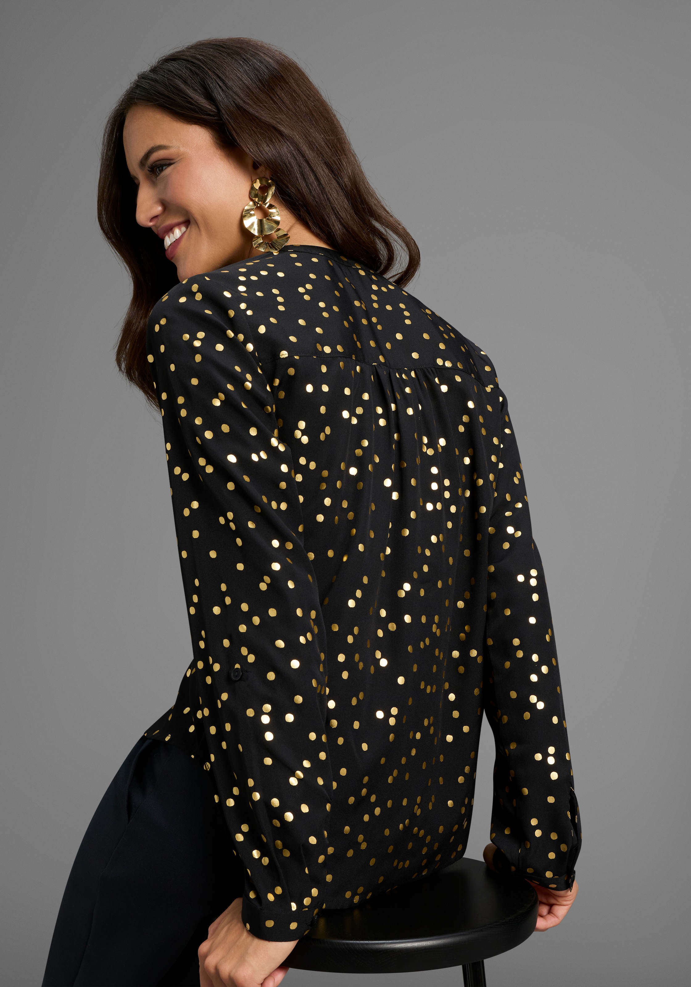 Thumbnail - Laura Scott Langarmbluse mit Glitzerdruck