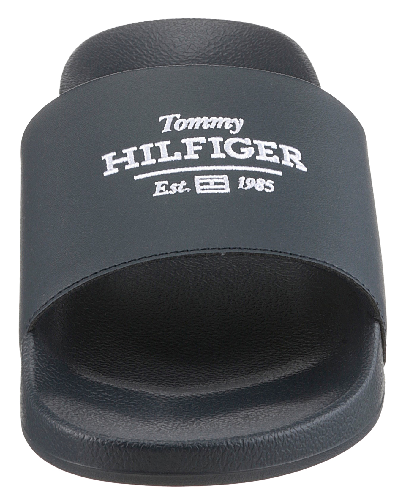 Tommy Hilfiger Pantolette »EMBROID HILFIGER 85 POOL SLIDE«, Sommerschuh, Schlappen, Badeschuh mit Logostickerei