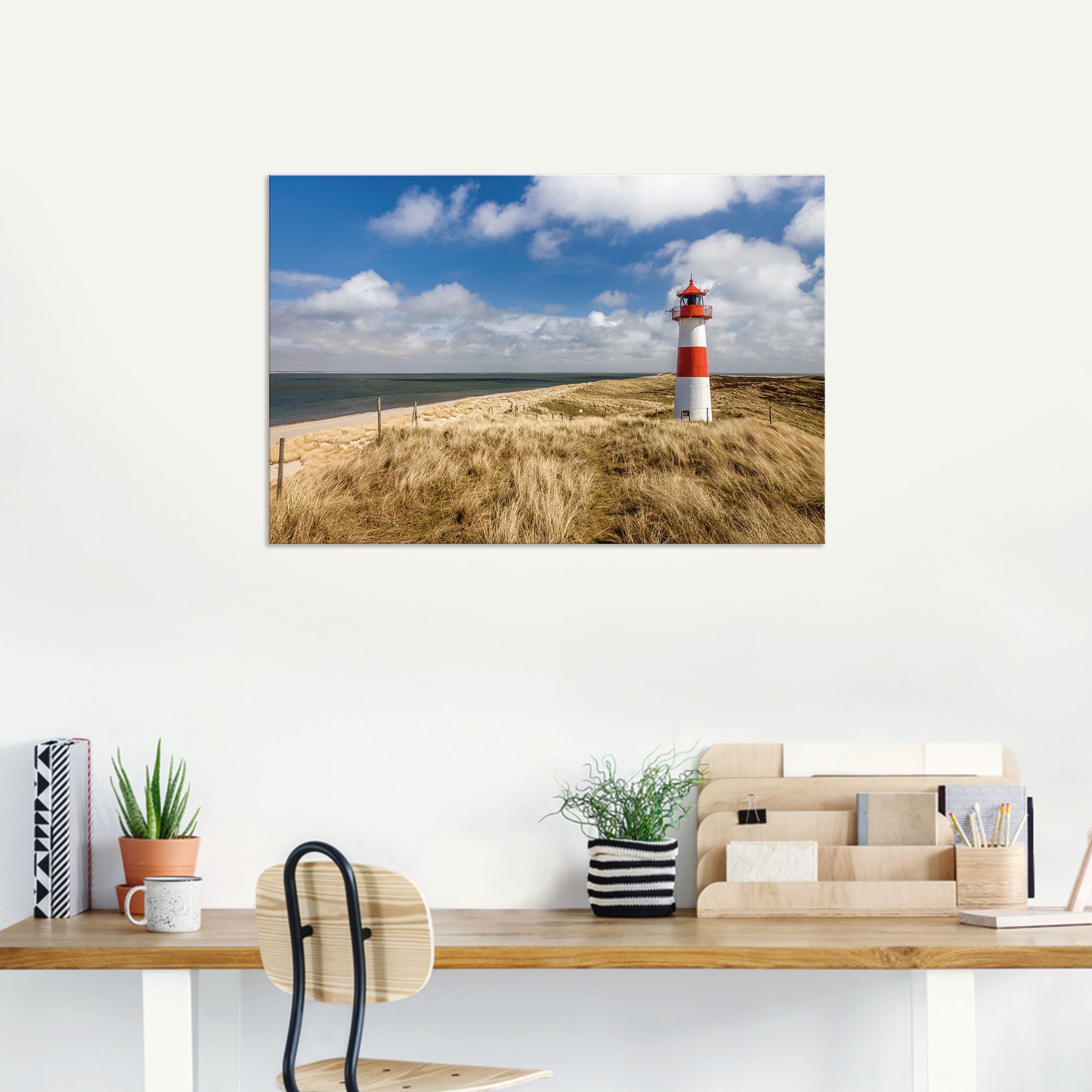 Artland Wandbild »Leuchtturm List-Ost auf Sylt Deutschland«, Gebäude, (1 St.), als Alubild, Leinwandbild, Wandaufkleber oder Poster in versch. Größen
