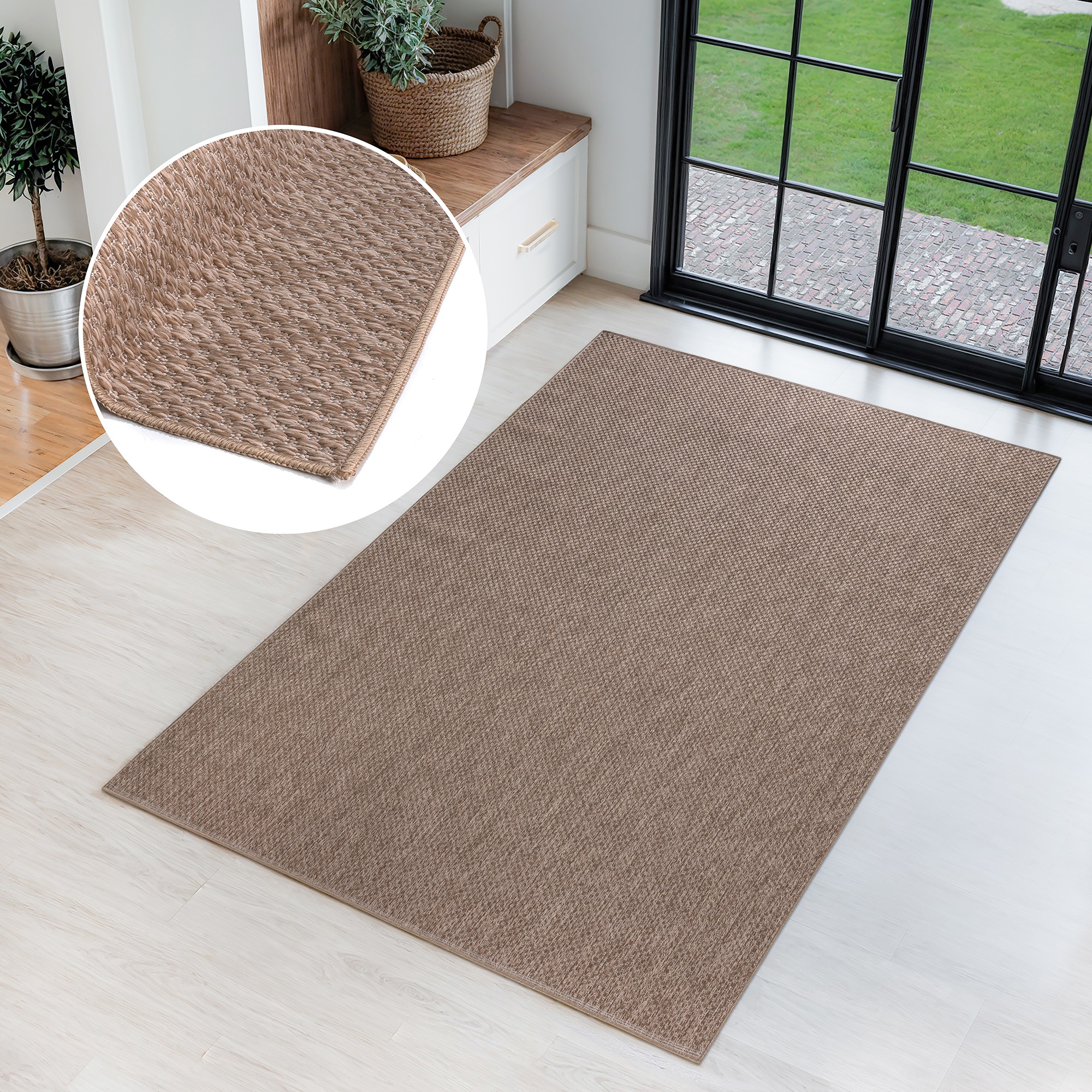 my home Teppich "Rhodos, In-und Outdoor geeignet" rechteckig 3 mm Höhe Sisa günstig online kaufen