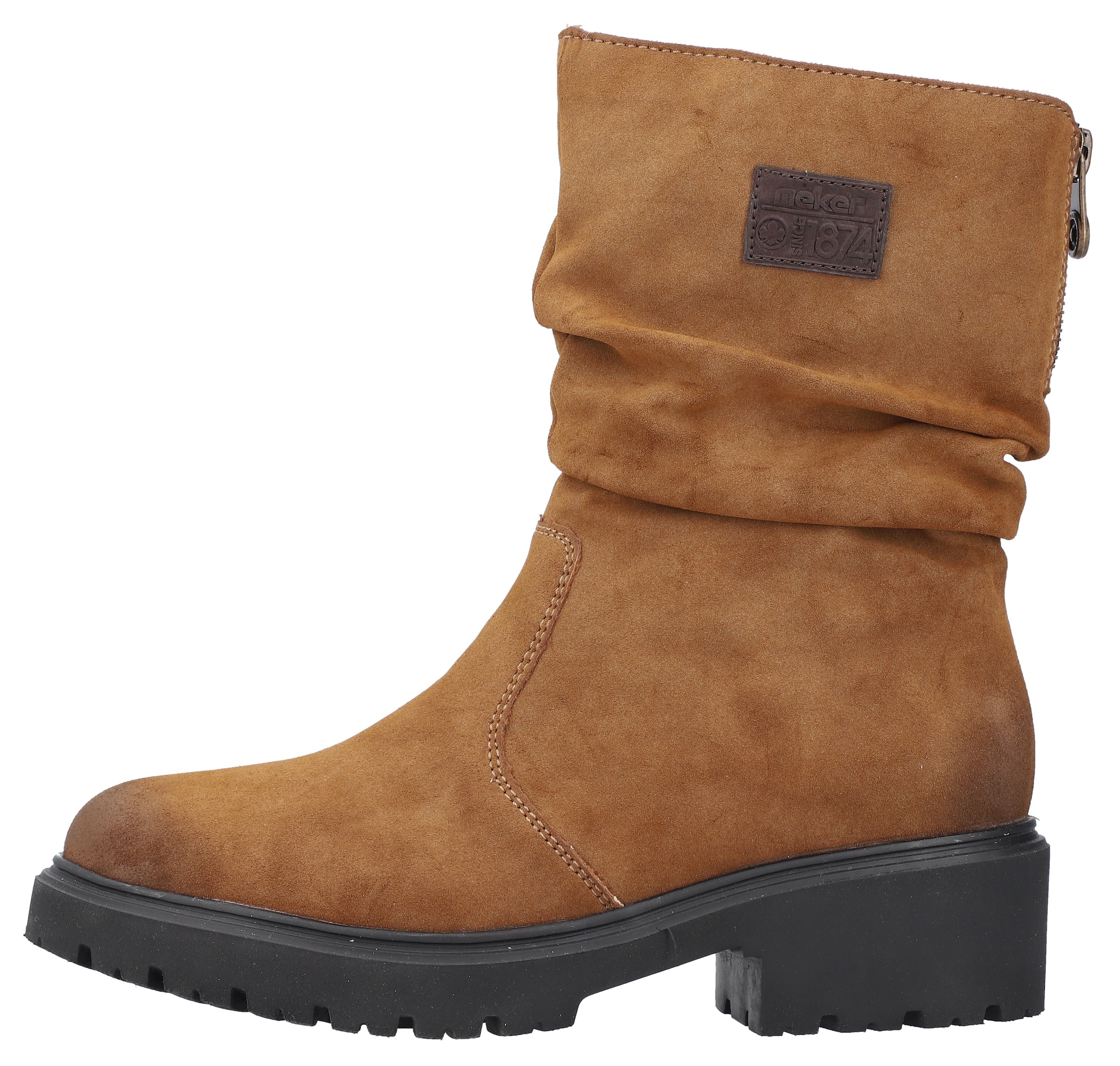 Rieker Winterstiefelette, Winterboots, Profilsohle, slouchy Schaft, mit Innenreißverschluss