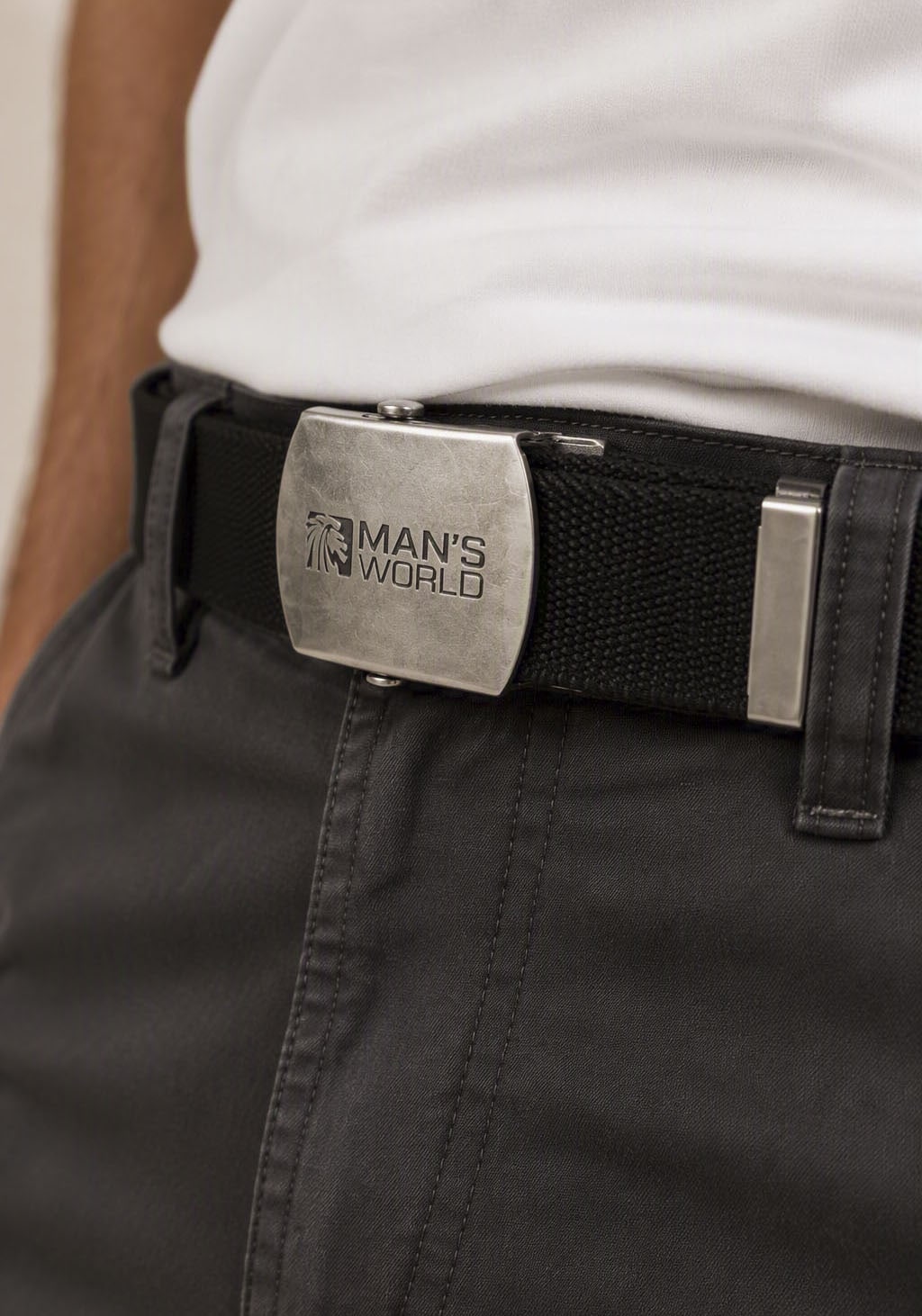 Mans World Stoffgürtel aus Textilband im zeitlosen Design - NEUE FARBE im used Look