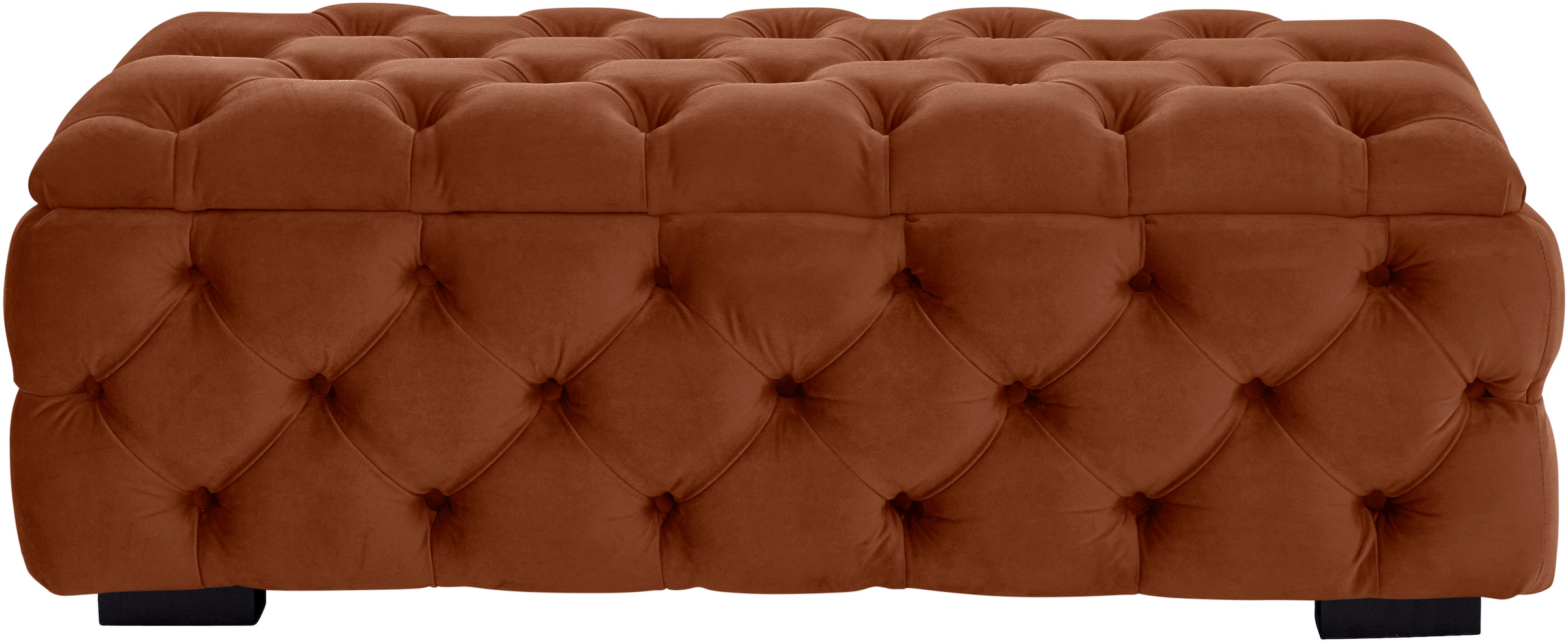 Guido Maria Kretschmer Home&Living Polsterhocker »KALINA, hochwertige Knopfheftung, B/T/H: 120/55/45 cm«, mit Staufach und innenliegenden Laschen zur besseren Aufbewahrung