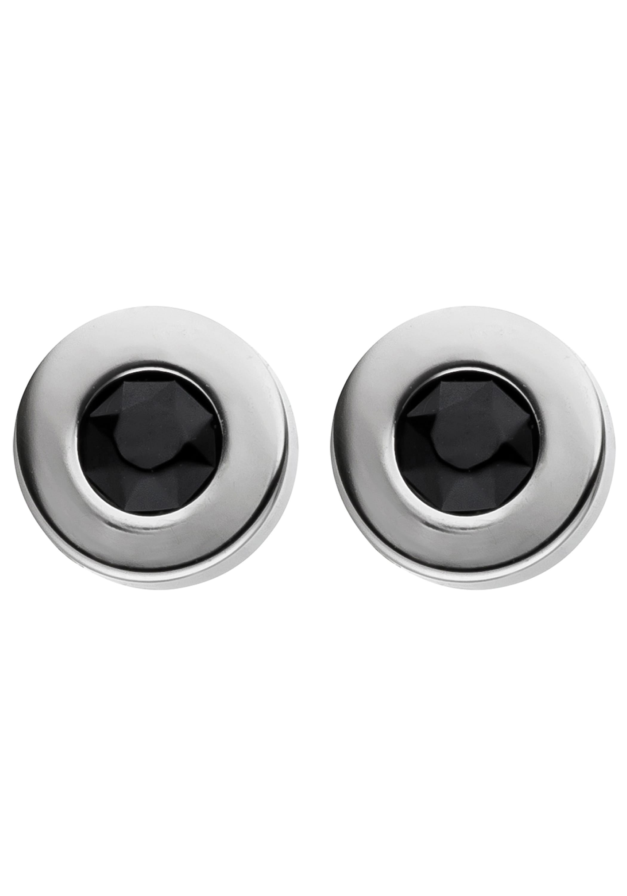 JOBO Paar Ohrstecker »Ohrringe rund 5 mm« Edelstahl mit 2 Kristallsteinen