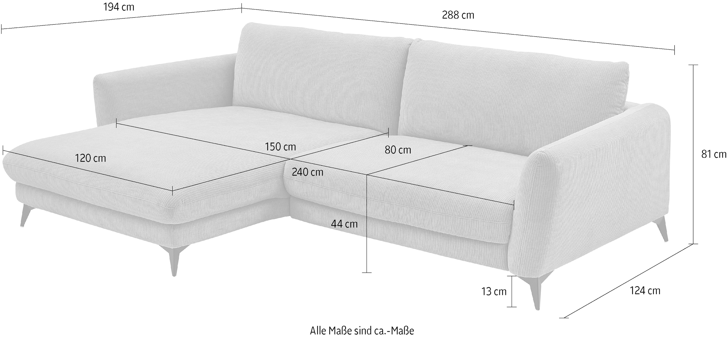 Die PlanBar Ecksofa »MP-IN23149 L-Form«, Kaltschaumpolsterung mit SoftSitz, Lose Rückenkissen