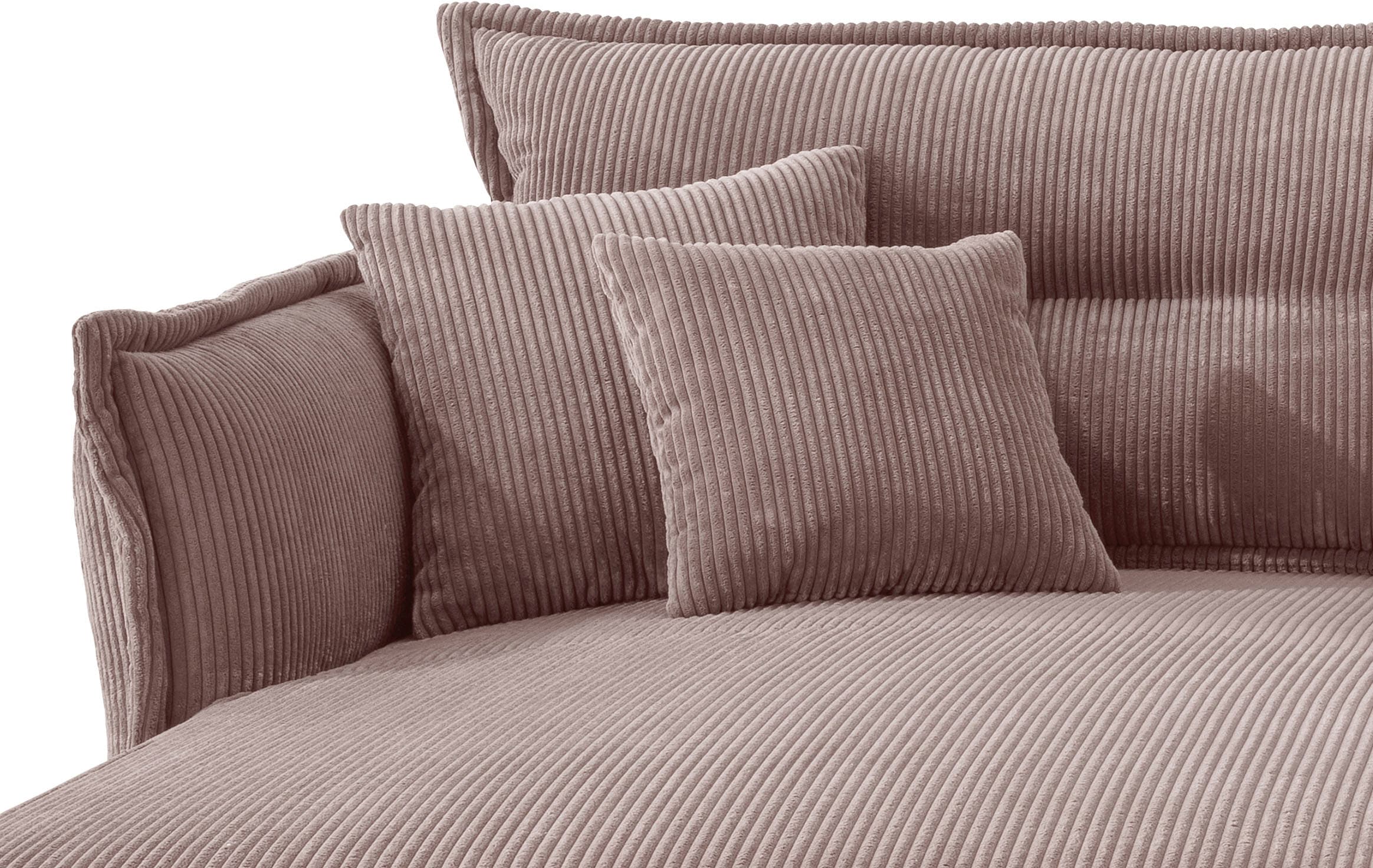 Home affaire Ecksofa »Lazio modern und bequem, schmale Armlehnen, tolle Detailverarbeitung« zwei verschiedene Fußfarben wählbar