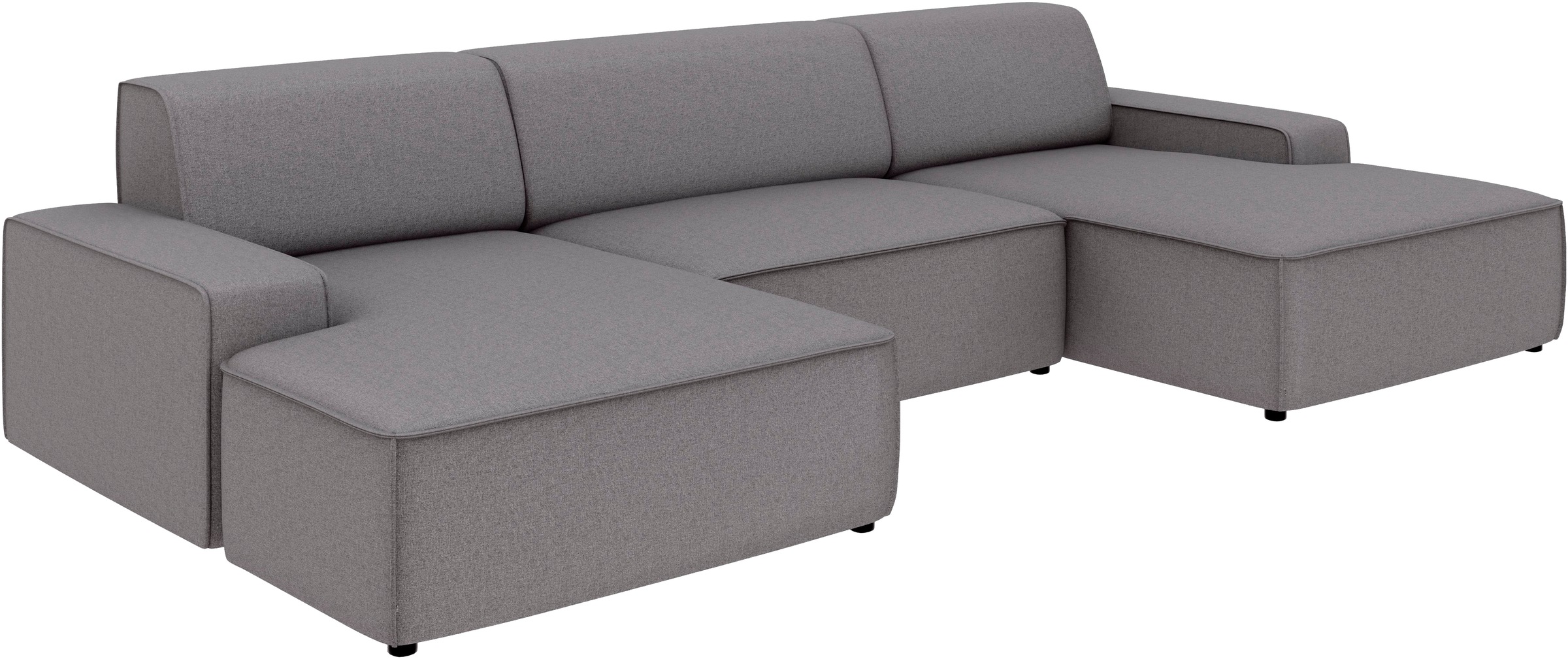 TRENDMANUFAKTUR Wohnlandschaft »Graz, wahlweise mit Sitzvorschub und Bettkasten, U-Form, Breite 329 cm«, in Cord-, haustierfreundlichem LEO Struktur- oder LUMOS-3D-Bezug
