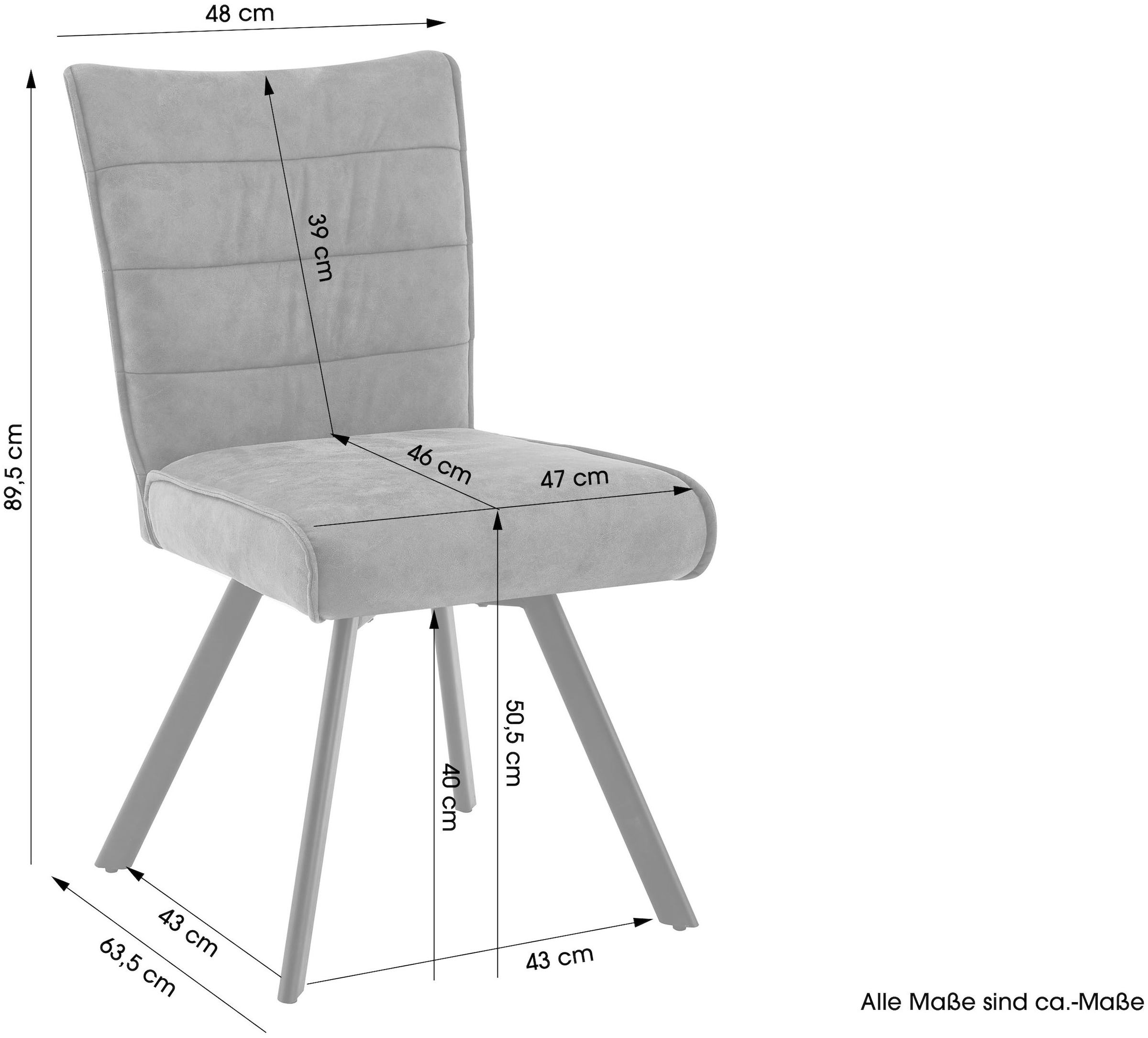 byLIVING Esszimmerstuhl »ROBBIE« (Set) 2 Stk.Microfaser, 360° drehbar, Taschenfederkern,Steppung Rücken, Keder