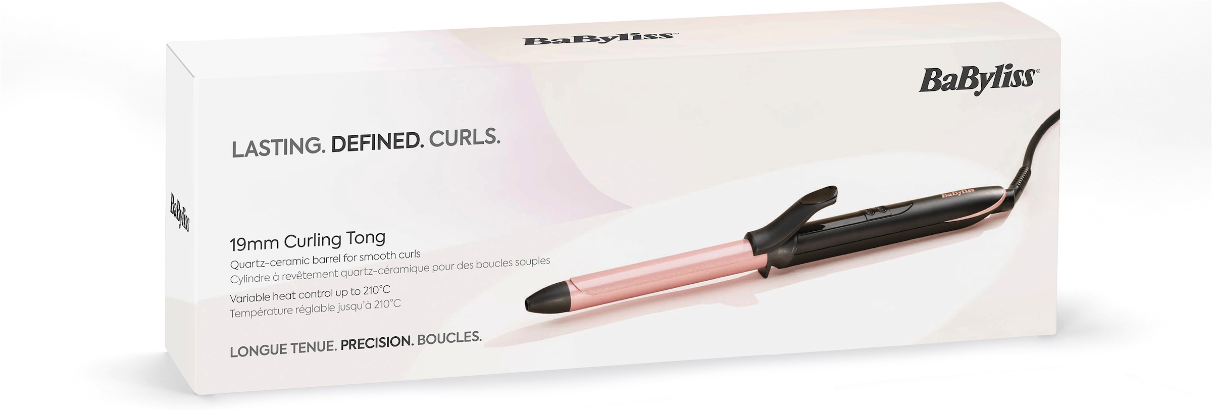 BaByliss Lockenstab »BaByliss 19 mm Lockenstab  für definierte Locken, mit Klammer, C450E« Quarz-Keramik-Beschichtung, 6 Temperaturstufen bis 210 °C