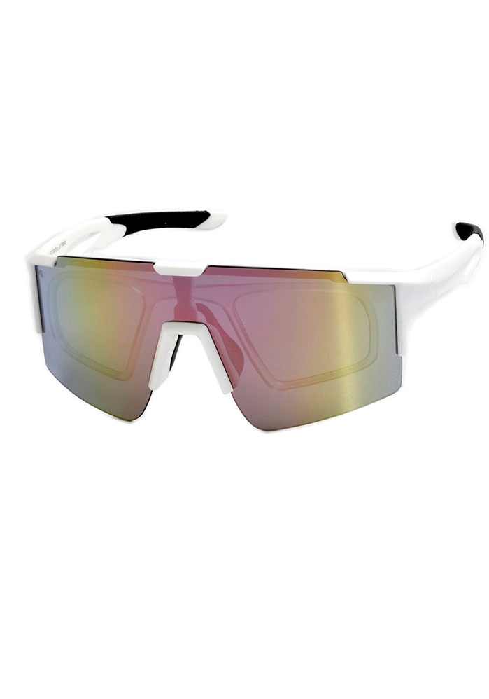 F2 Sonnenbrille, Trendige Sportbrille inkl. Clip zur Verglasung, Halbrand