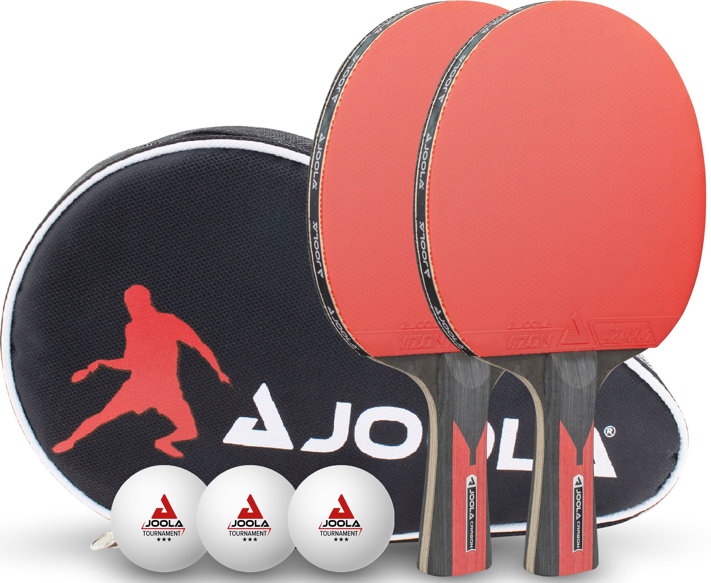 Joola Tischtennisschläger »TT-Set Duo Carbon«, (Set, Schlägerhülle) auf | Rechnung mit BAUR Bällen-mit