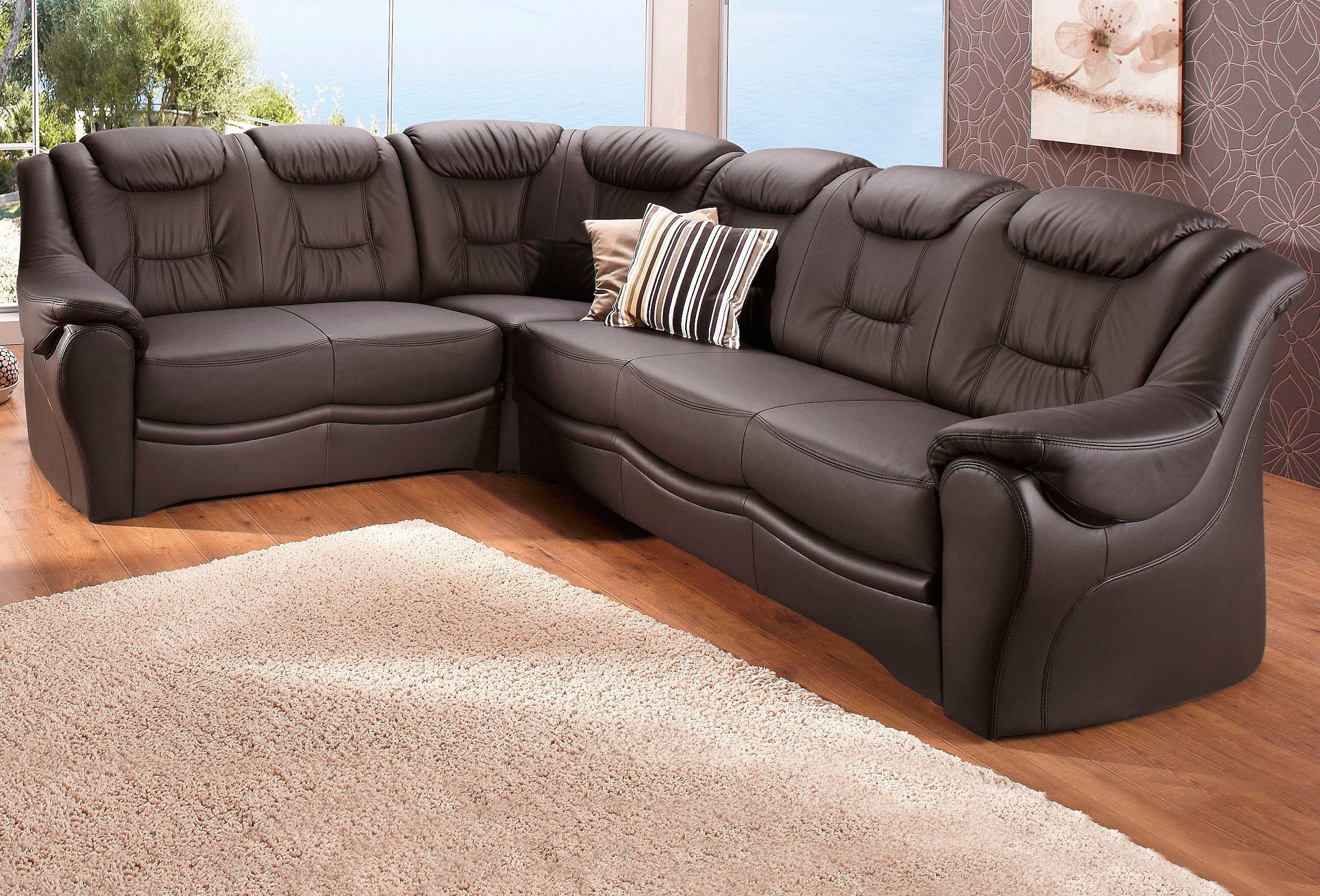 sit&more Ecksofa "Bellevue L-Form, B: 265 cm, Bettfunktion optional, Federkernpolsterung" Komfortable Sitzhöhe 44 cm, Liegefläche 120 x 198 cm bei Bettfunktion