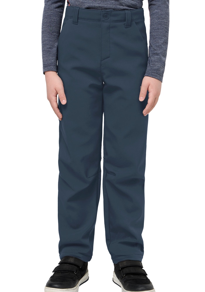 JACK WOLFSKIN Kinder Softshellhose "FOURWINDS PANTS K", blau, Gr. 104, Oberstoff: 100% POLYESTER; Oberstoff: 100% POLYESTER; Futter 1: 100%