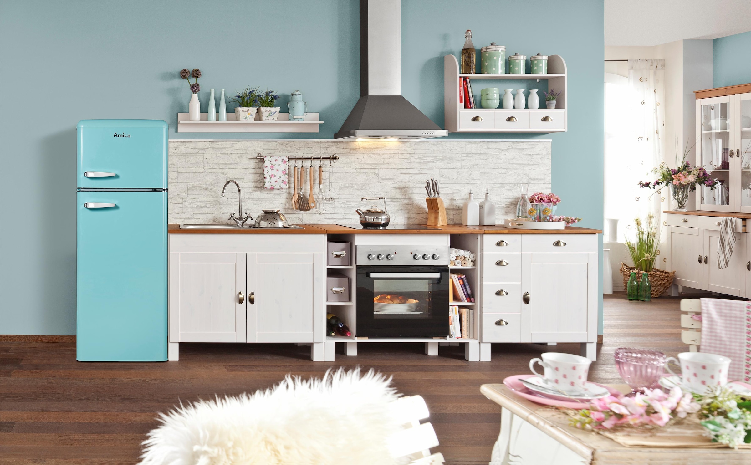 Amica Kühl-/Gefrierkombination »KGC1563 T« 144 cm hoch 55 cm breit