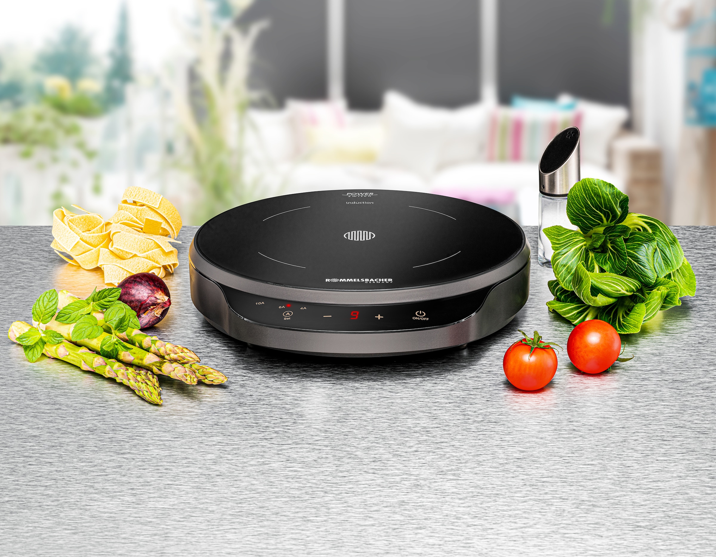 Rommelsbacher Einzel-Induktionskochplatte »CTA 1800/IN Induktion - für bedarfsgerechte Strom-/Leistungsbegrenzung« POWER Switch: bedarfsgerechte Strom-/Leistungsbegrenzung