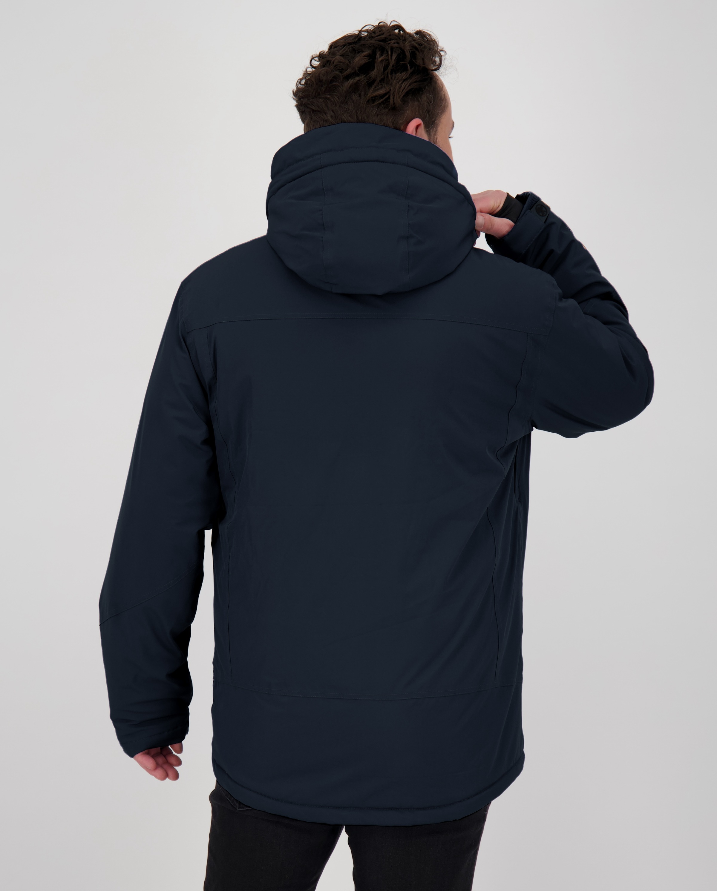 Winterjacke DEPROC ACTIVE "MONTREAL MEN", Herren, Gr. L (52), blau (schwarz navy), 96% Polyester; 4% Elasthan, Windstopperbündchen mit Daumenlöchern,mit Schneefang,mit verstellbarem Klettverschluss, Jacken Winterjacke, auch in Großen Größen erhältlich 3