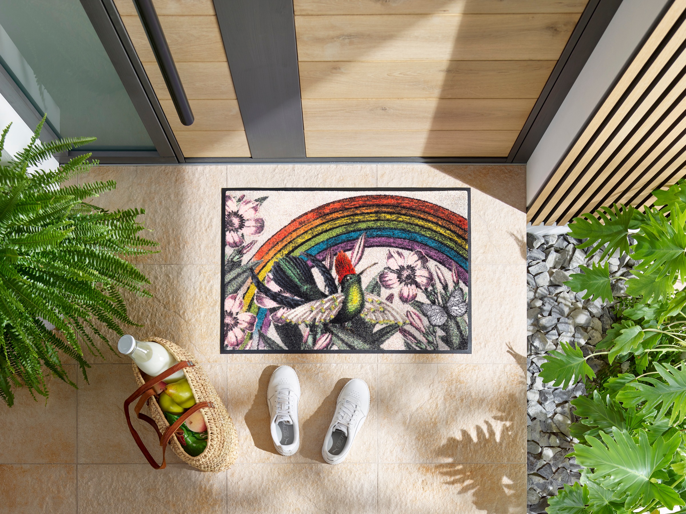 wash+dry by Kleen-Tex Fußmatte "Rainbow Garden" rechteckig 7 mm Höhe günstig online kaufen