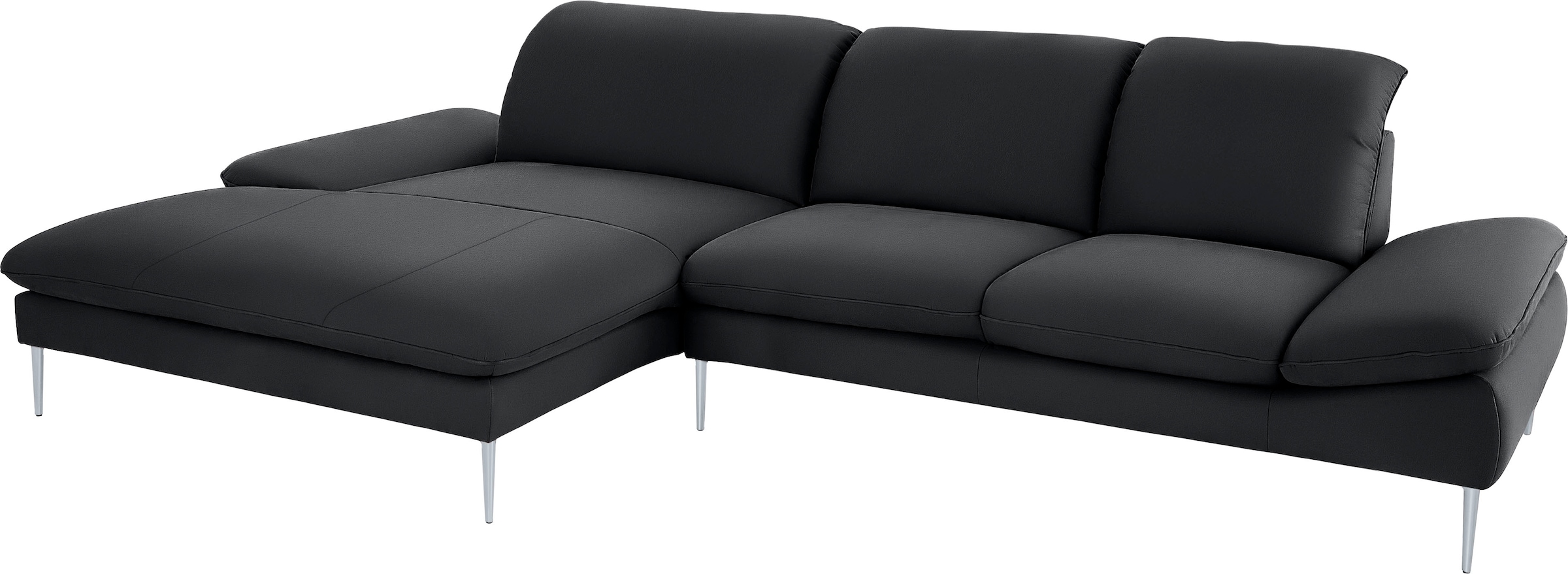W.SCHILLIG Ecksofa »enjoy&MORE, Designsofa, bequem, zeitlos und elegant, L-Form«, mit Sitztiefenverstellung, Füße silber matt, Breite 340 cm