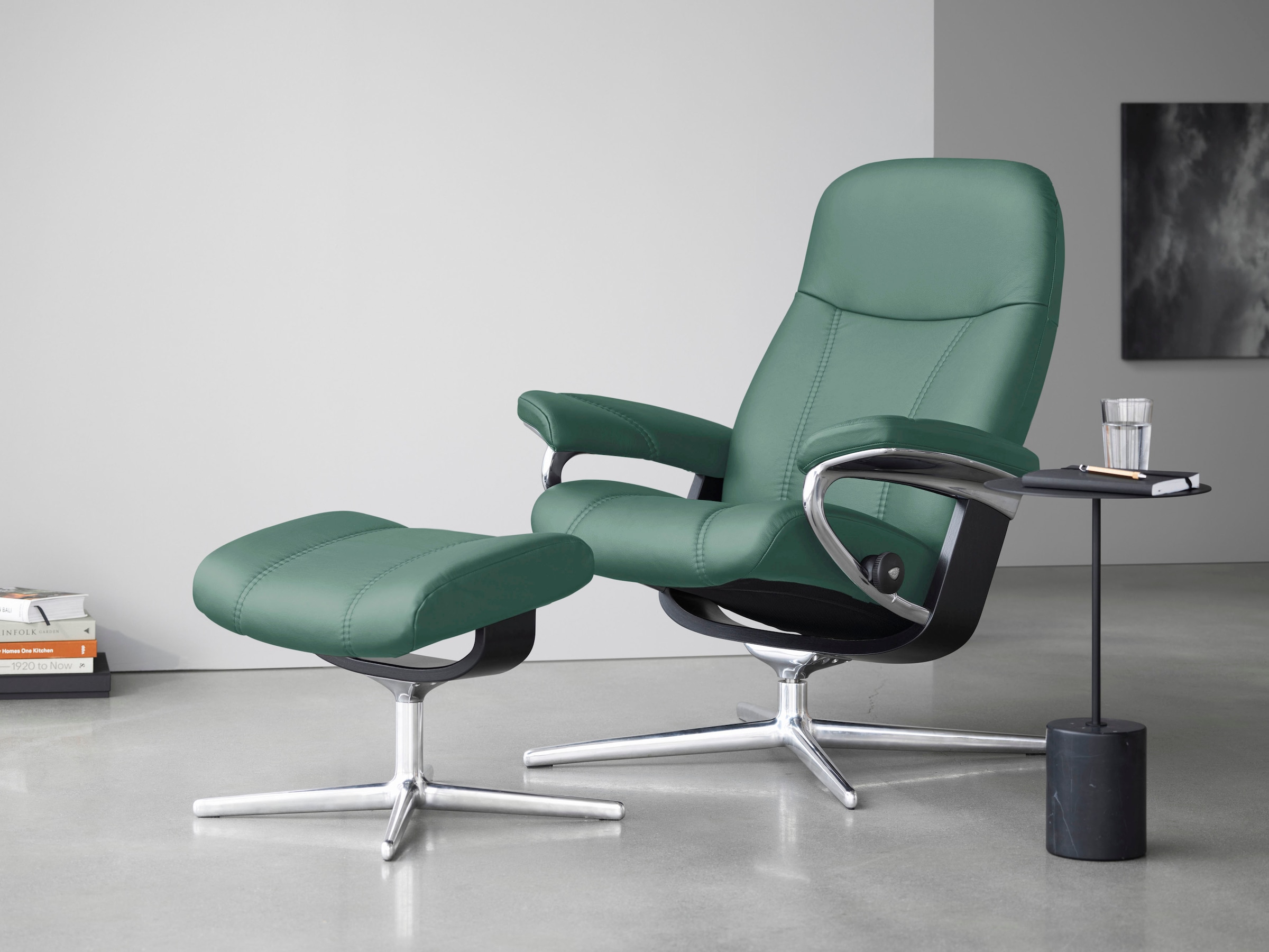 Stressless Fußhocker "Consul", mit Cross Base, Größe S, M & L, Holzakzent S günstig online kaufen