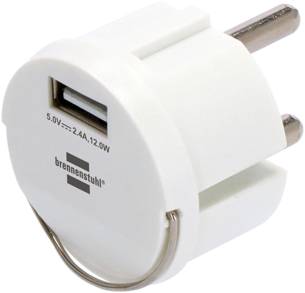 BRENNENSTUHL Steckdose "Steckdoseneinsatz mit USB", B:3,9cm H:4,4cm T:3,9cm, weiß, Werkstatt, Steckdosen