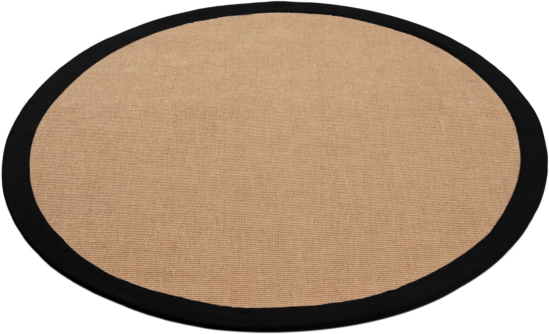 carpetfine Sisalteppich »Sisal«, rund, 5 mm Höhe, mit farbiger Bordüre, Anti-Rutsch Rückseite