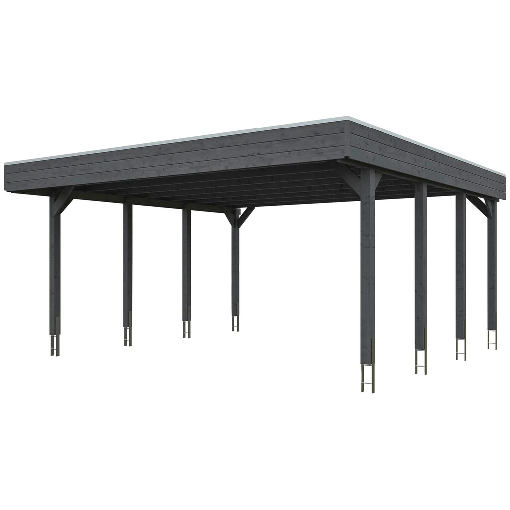 Skanholz Doppelcarport »Friesland«, Fichtenholz, 514 cm, dunkelgrau