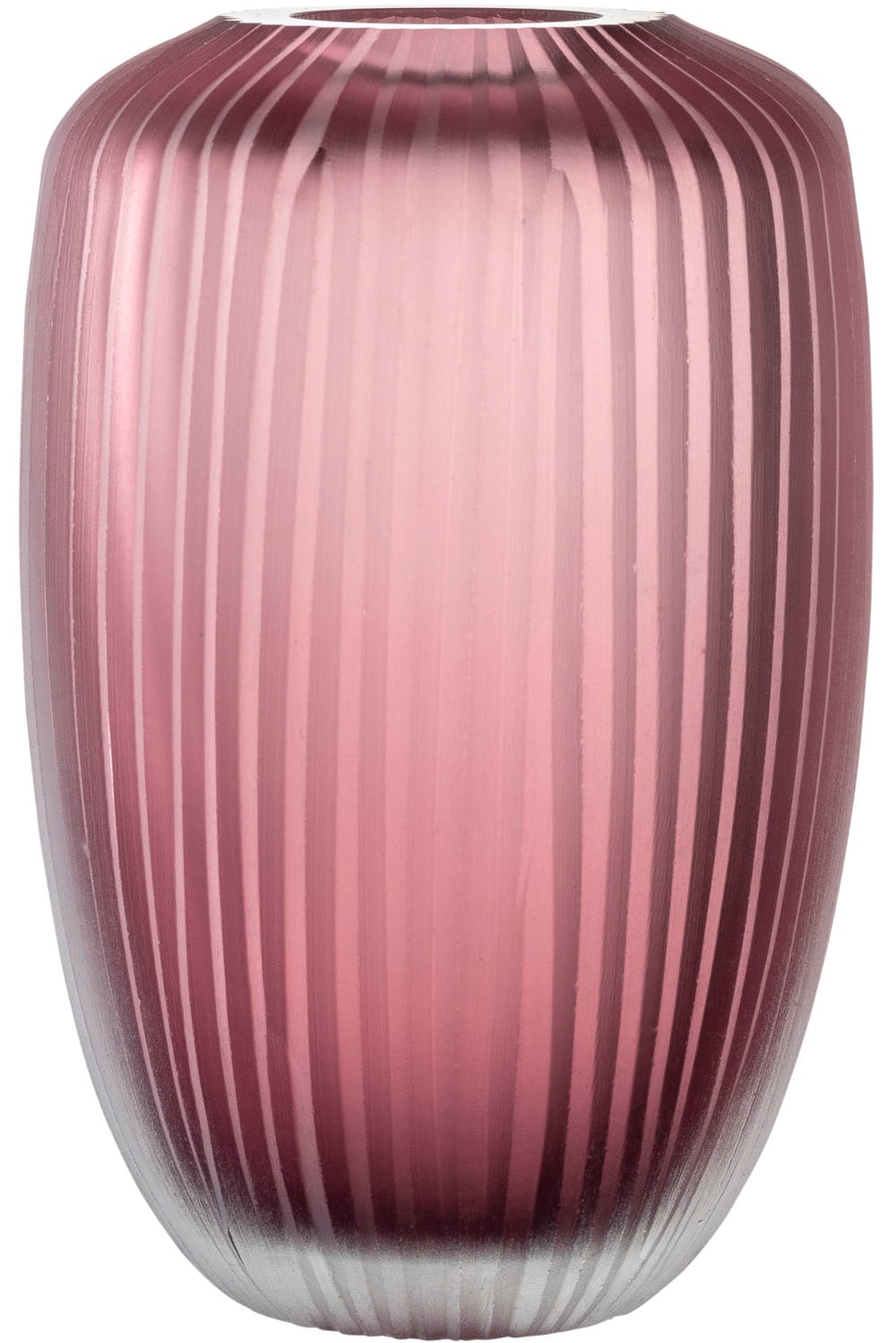LEONARDO Tischvase "Dekovase BELLAGIO, mit Rillenstruktur" aus Glas, beere, handgefertigt