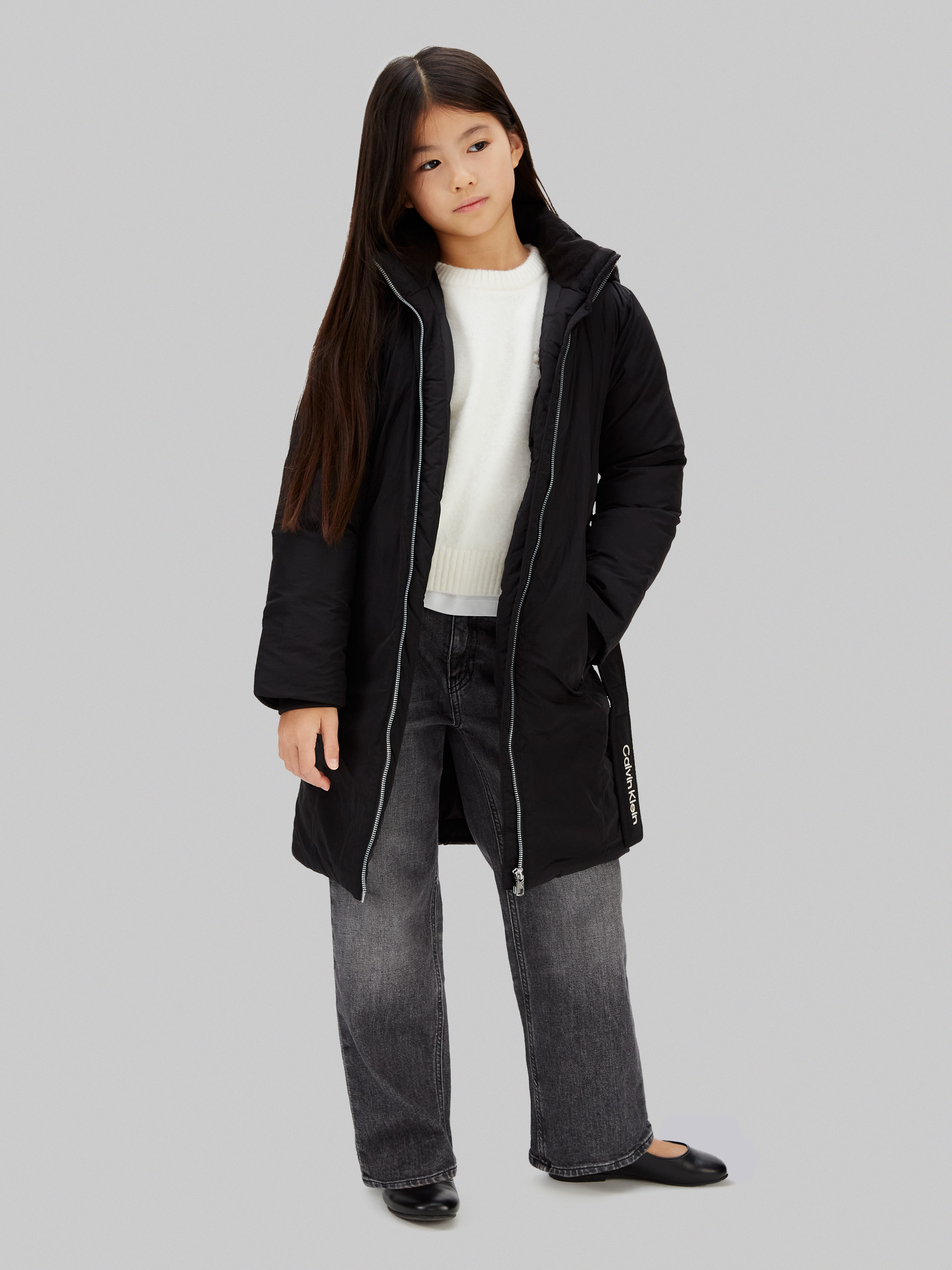 Calvin Klein Jeans Steppmantel "CLASSIC BELTED COAT" für Kinder bis 16 Jahre, mit Gürtel