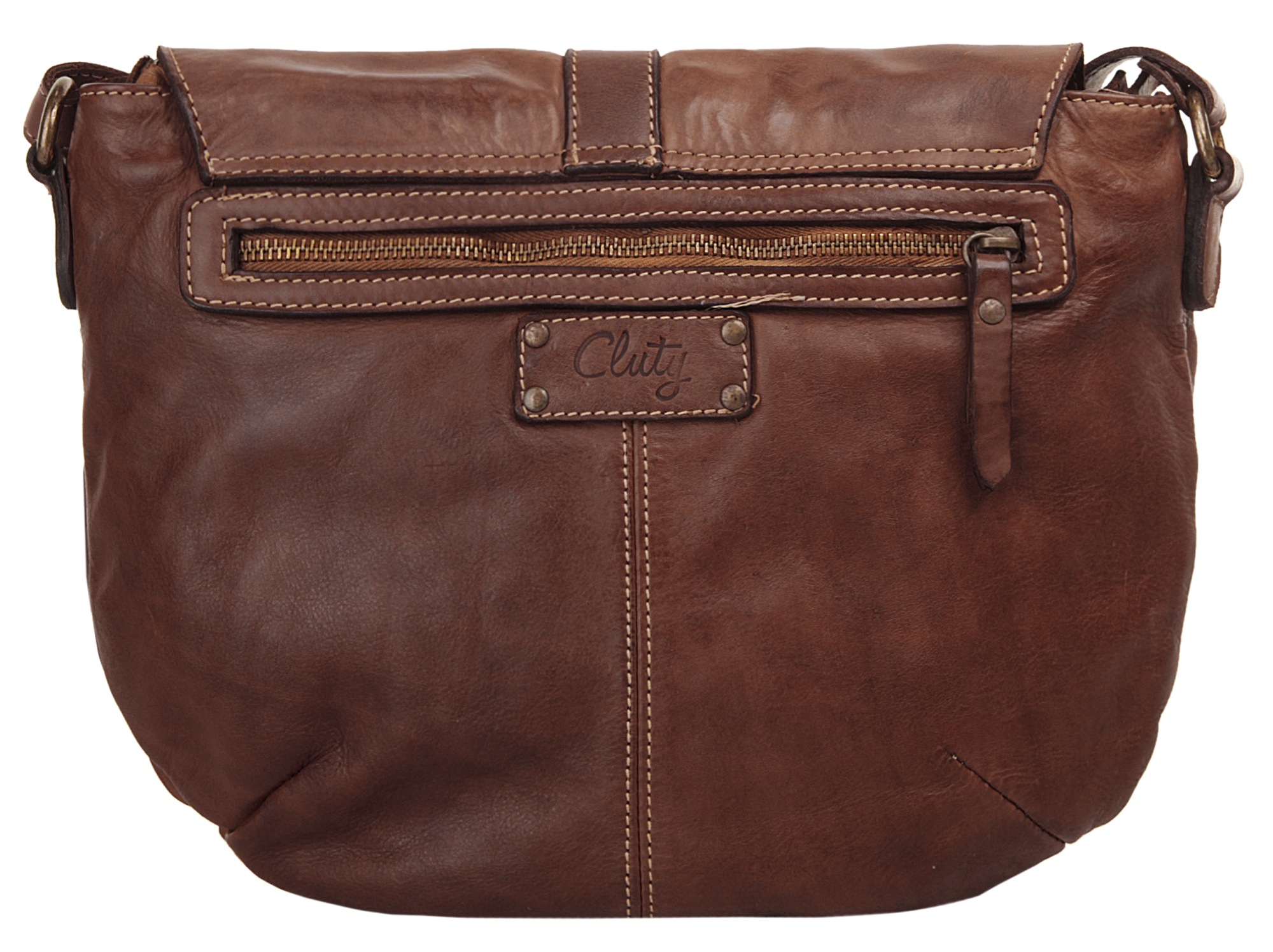 Cluty Umhängetasche, echt Leder, Made in Italy