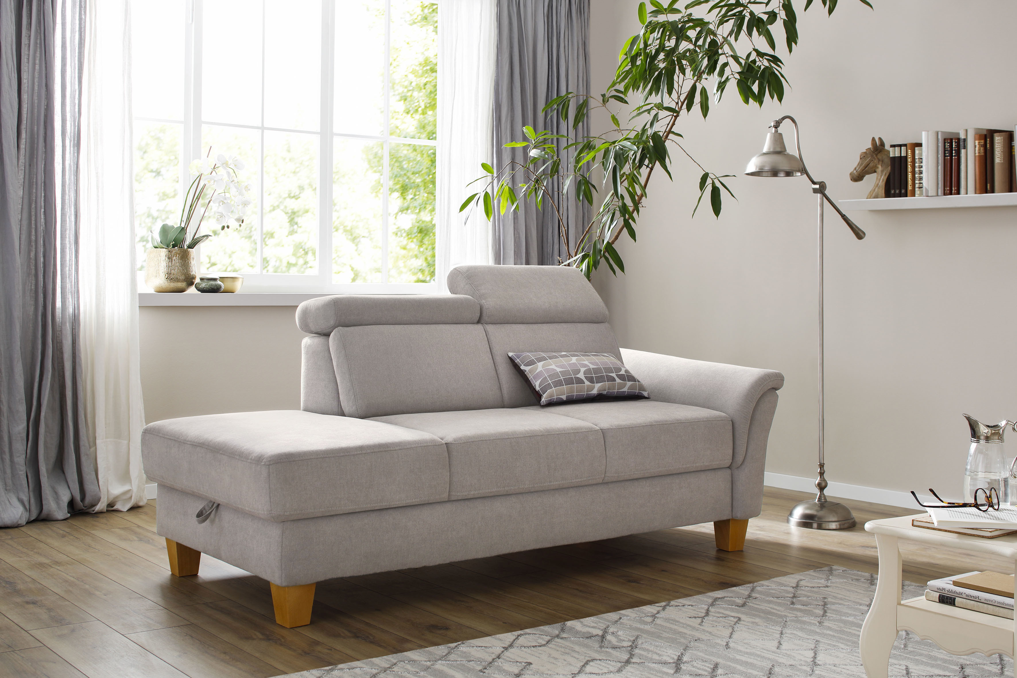 OTTO home Recamiere "Conville" incl. Kopfteilverstellung, Federkern, wahlweise mit Bettkasten
