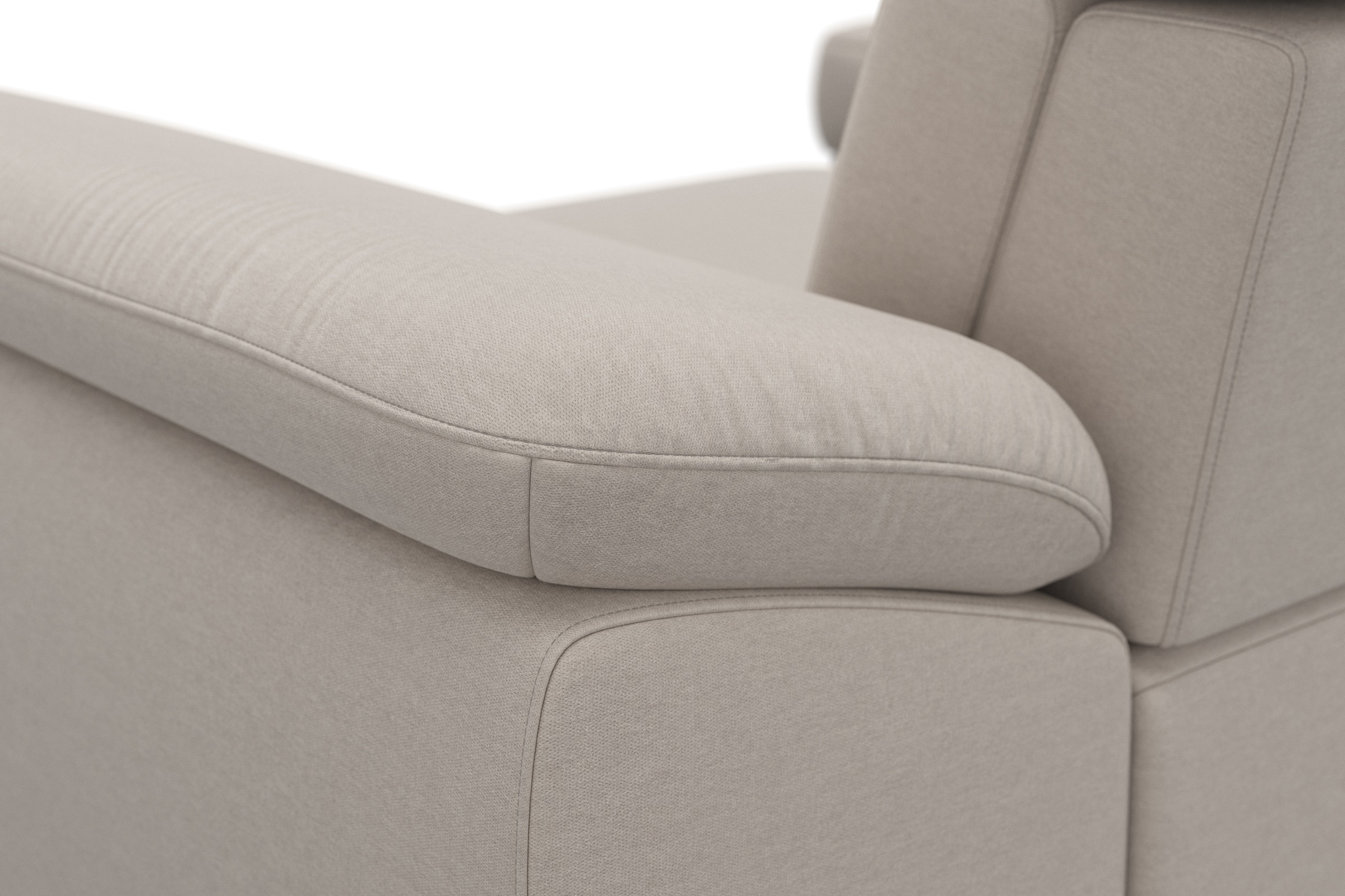 sit&more Ecksofa »Cabrio L-Form, mit Sitztiefenverstellung, Arm- und Kopfteilverstellung«, 2 Nierenkissen, Federkern, optional Bettfunktion und Stauraum
