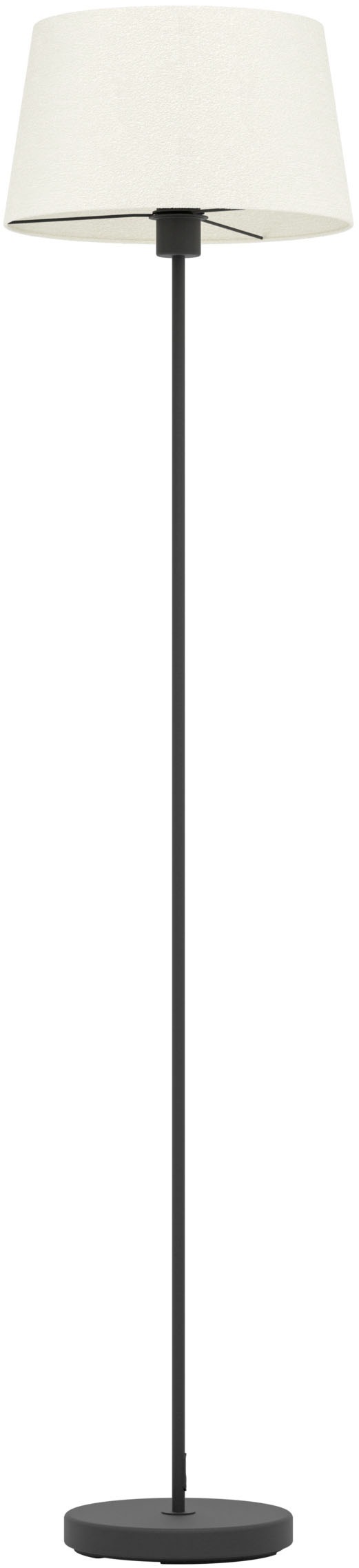 EGLO Stehlampe »FEBRES Stehlampe - Stahl - E27 - 1X60W - IP20« E27 1 Stk. Standlampe, Bouclé Stoff, weiß, schwarz, Wohnzimmer, H153 x Ø 35 cm