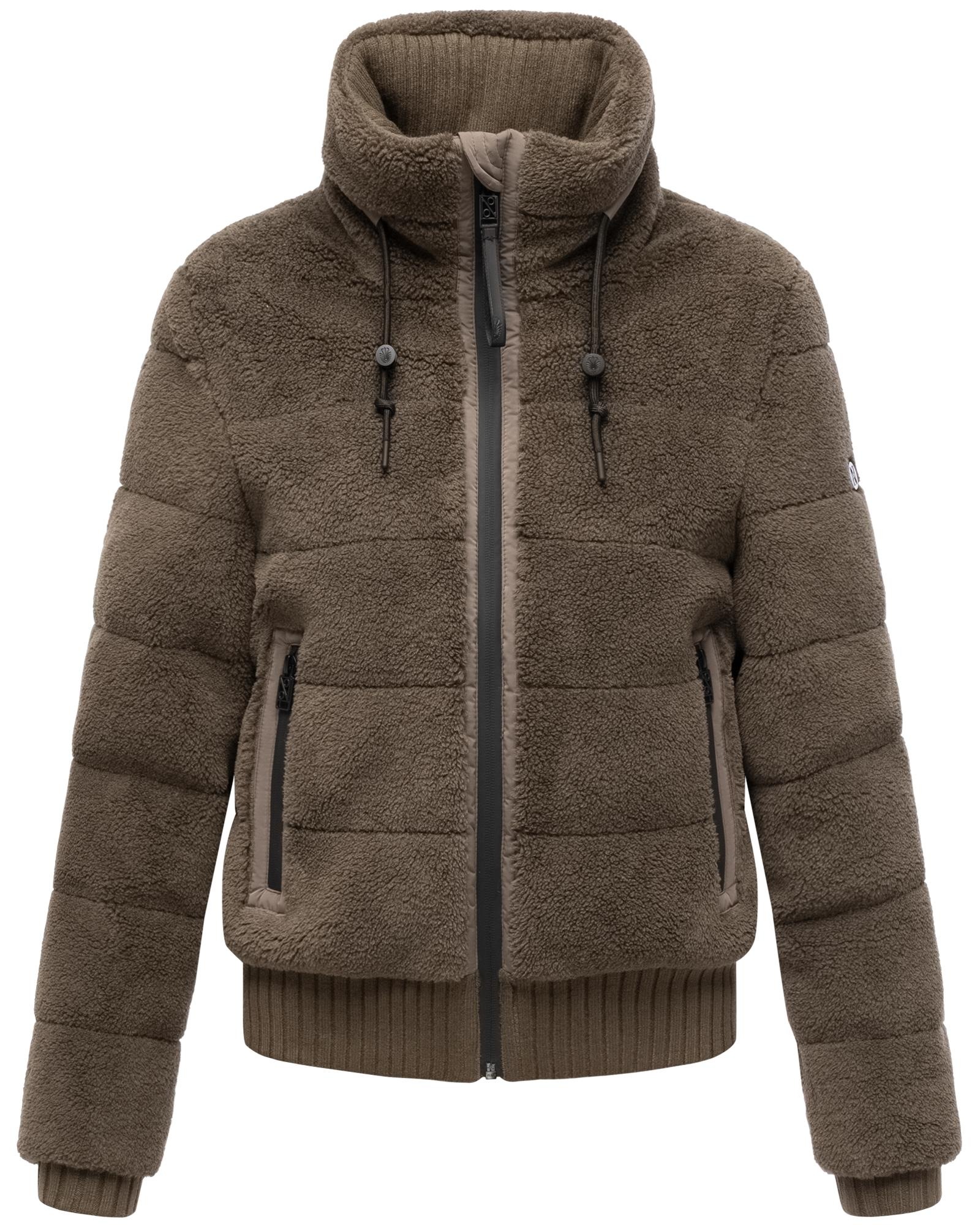 Navahoo Plüschjacke "Schneepuder 14" ohne Kapuze warme Damen Teddyjacke für den Winter