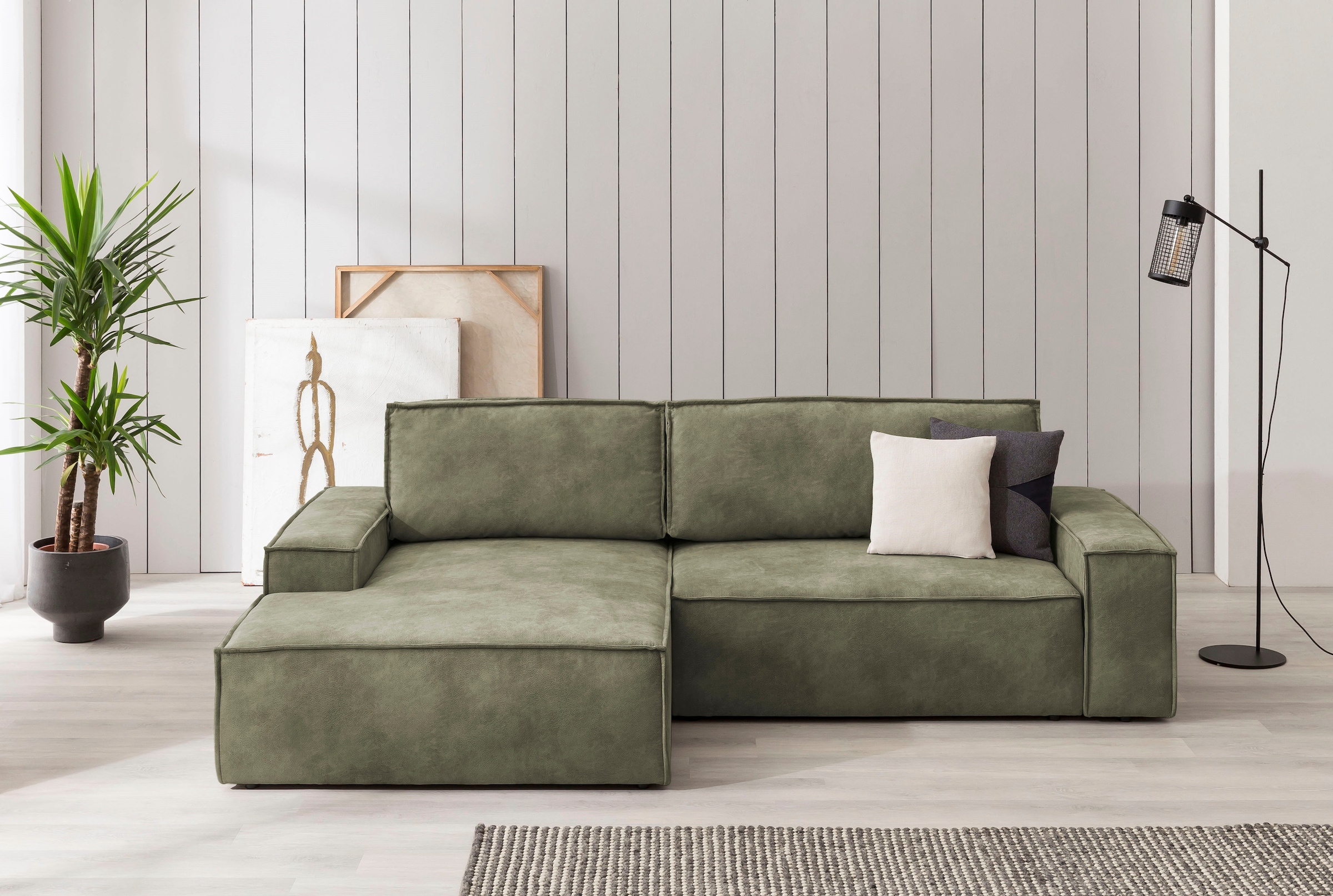 Ecksofa SHERWOOD Schlafsofa, mit Bettkasten, Cord-Bezug