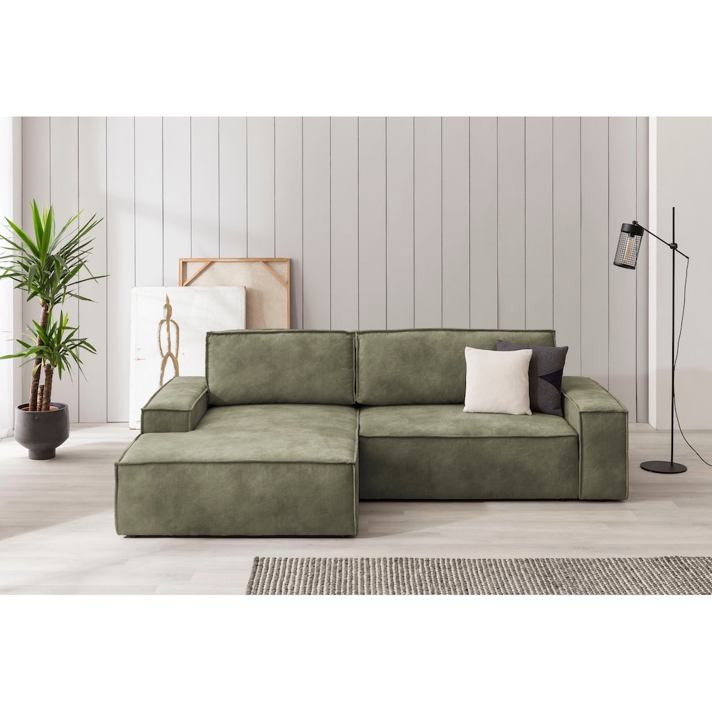 Ecksofa SHERWOOD Schlafsofa, mit Bettkasten, Cord-Bezug