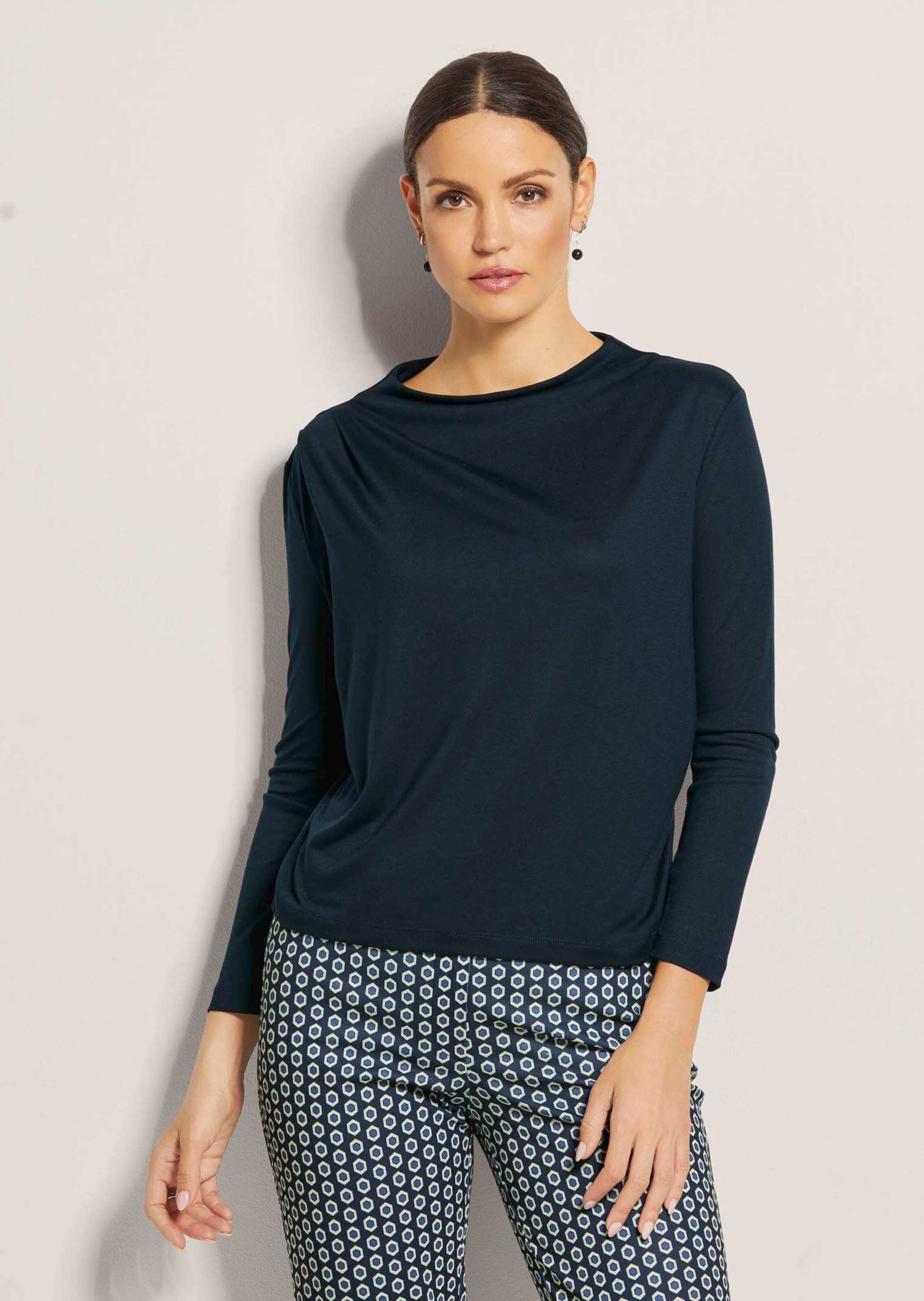 MADELEINE Langarmshirt "Shirt Langarm-Shirt mit Wasserfallkragen" günstig online kaufen