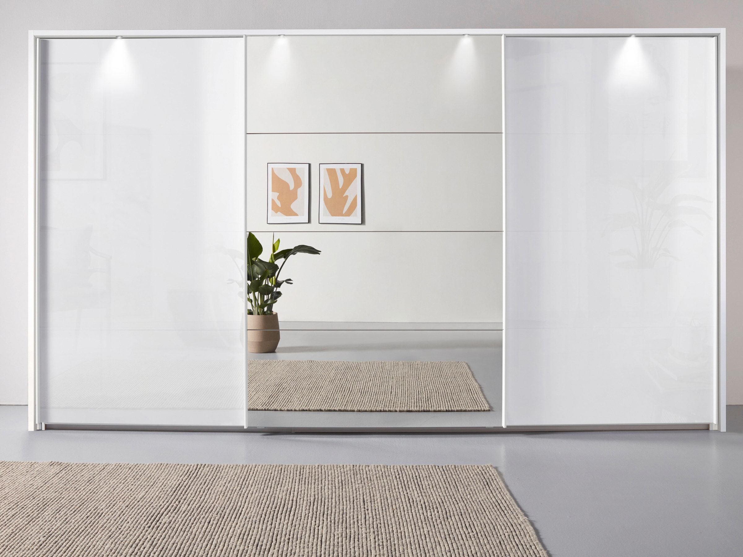 OTTO home Kleiderschrank "Mehrzweckschrank Aktenschrank Möbel Mietswohnung Schlafzimmer OTELI" Breiten 211/278/323/368 cm Höhen 214/233 cm, inkl. Passepartout optional mit Beleuchtung MADE IN GERMANY