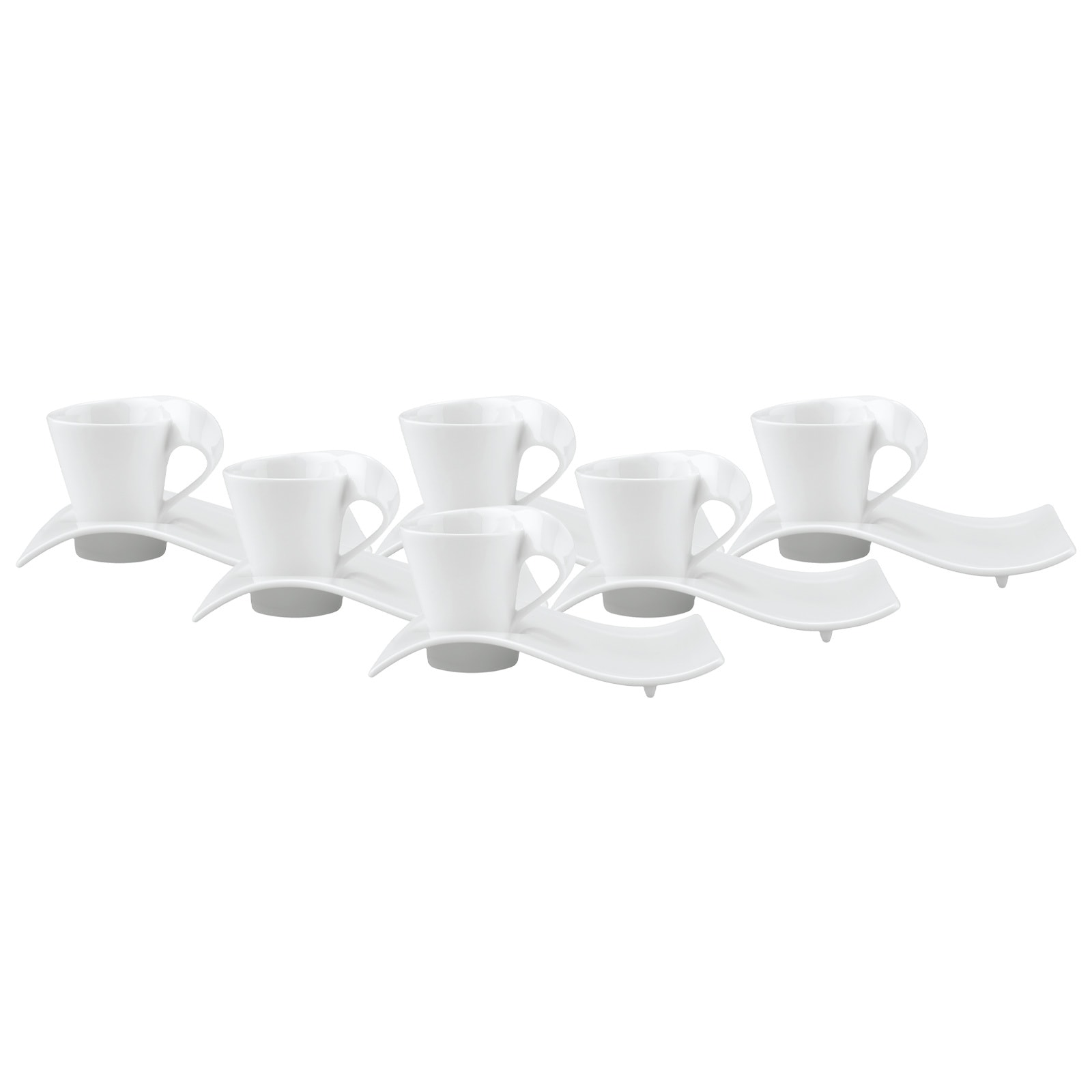 Villeroy & Boch "Espressotassen mit Unterteller NewWave Caffè 80 ml 6er Set weiß"