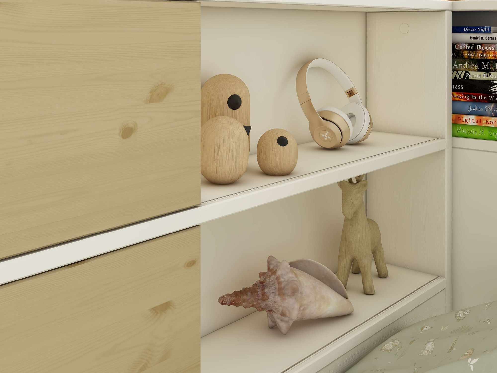 Home affaire Stauraumbett »Amance, Massivholz mit MDF, viel Stauraum, ideal für kleine Räume«, (Außenmaße B/T/H: 110,2/220,1/106,9 cm), FSC® zertifiziert, inklusive Lattenrost, Made in EU